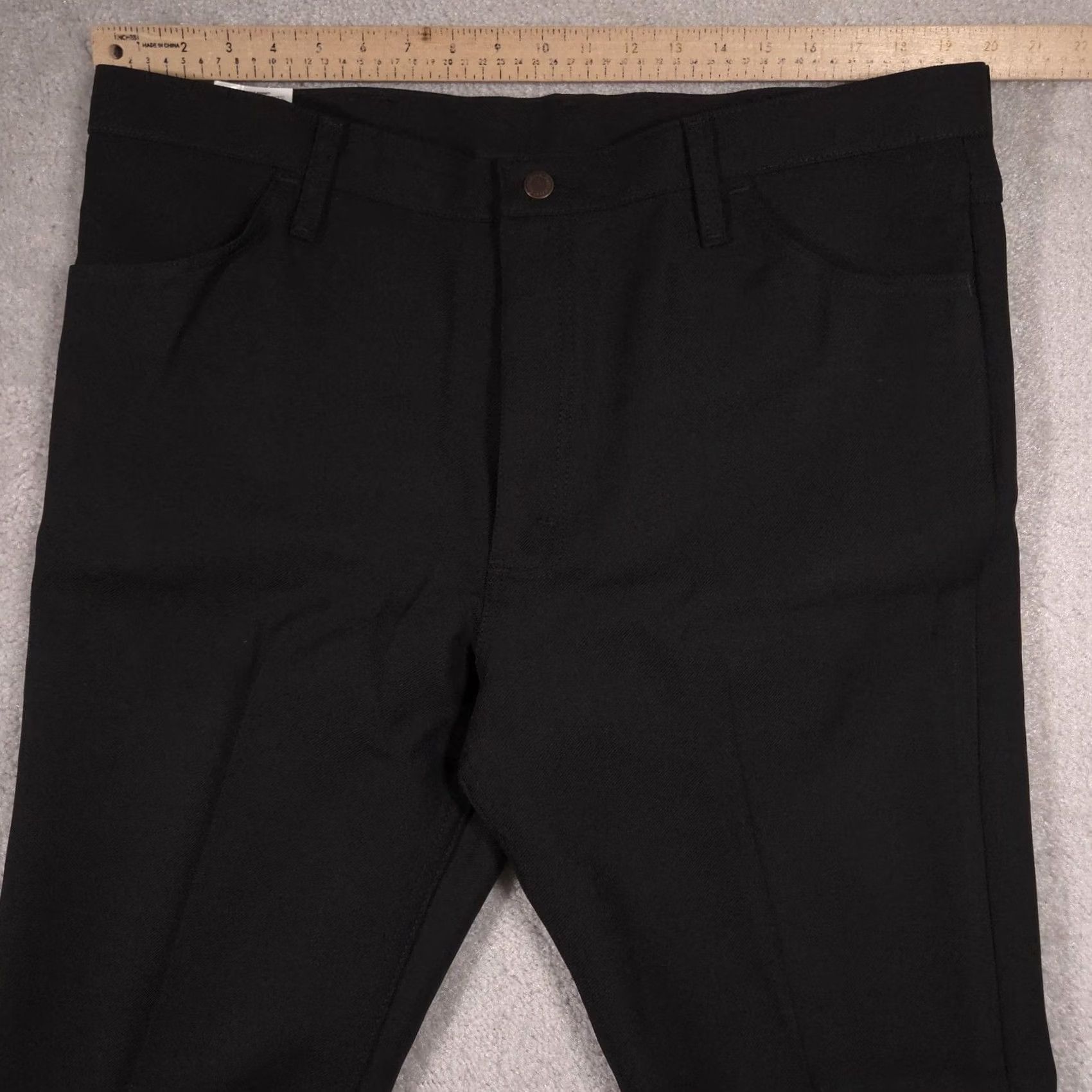 Wrangler Wrangler Dress Pants Mens 40x32 Black Microfiber Flat Front Uniform Work Size US 40 / EU 56 - 4 Thumbnail