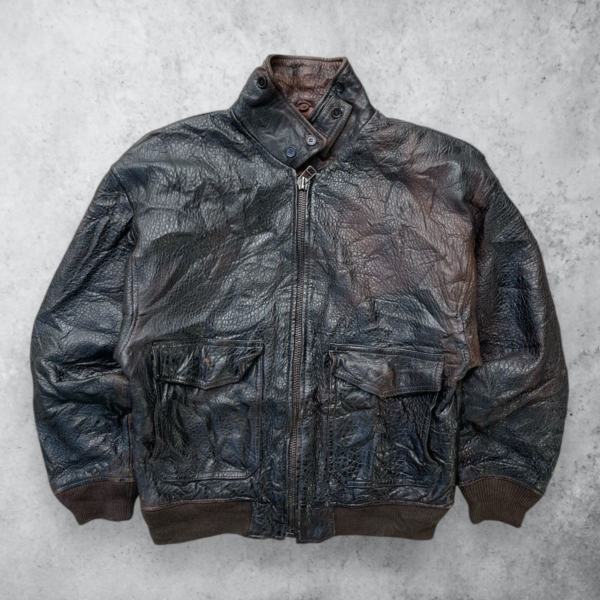 Japanese Brand × Vintage 🔥Vintage Japanese Brand Sheepskin Leather Bomber Jacket Size US M / EU 48-50 / 2 - 2 Thumbnail