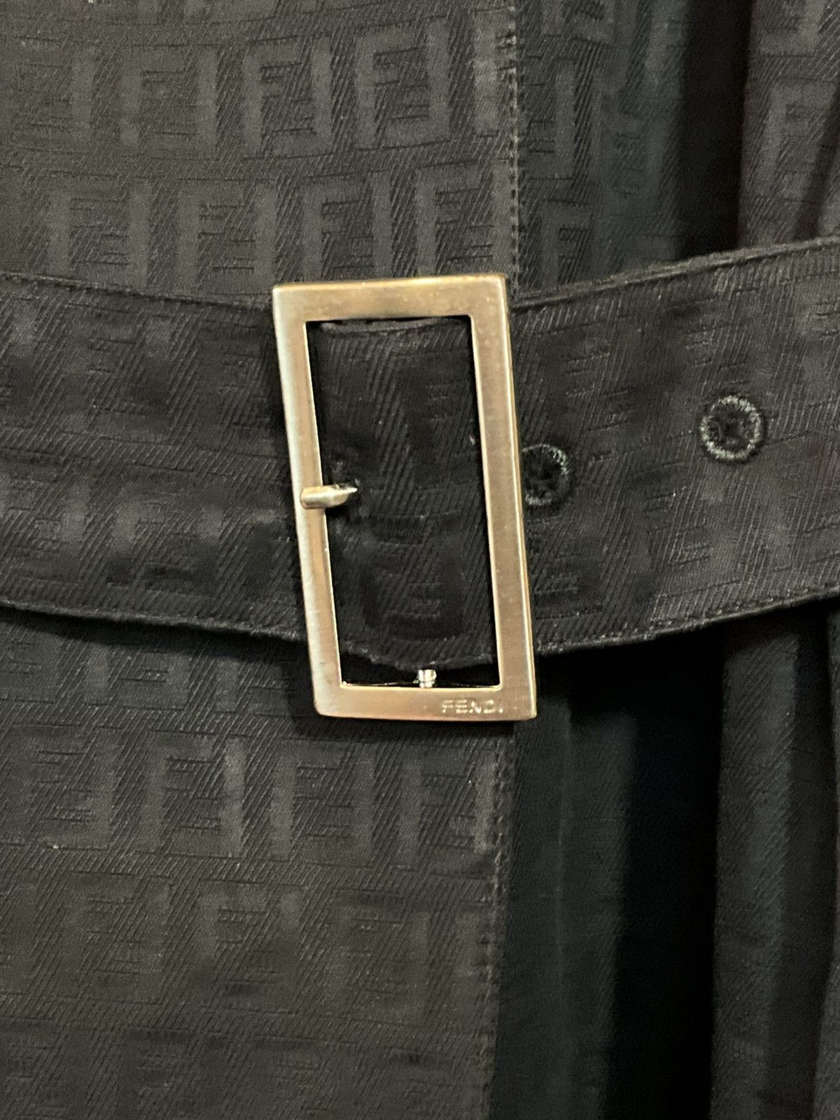 Fendi FENDI Trench Coat Zucca Black Belted FF Women's size 48 Size XL / US 12-14 / IT 48-50 - 8 Thumbnail