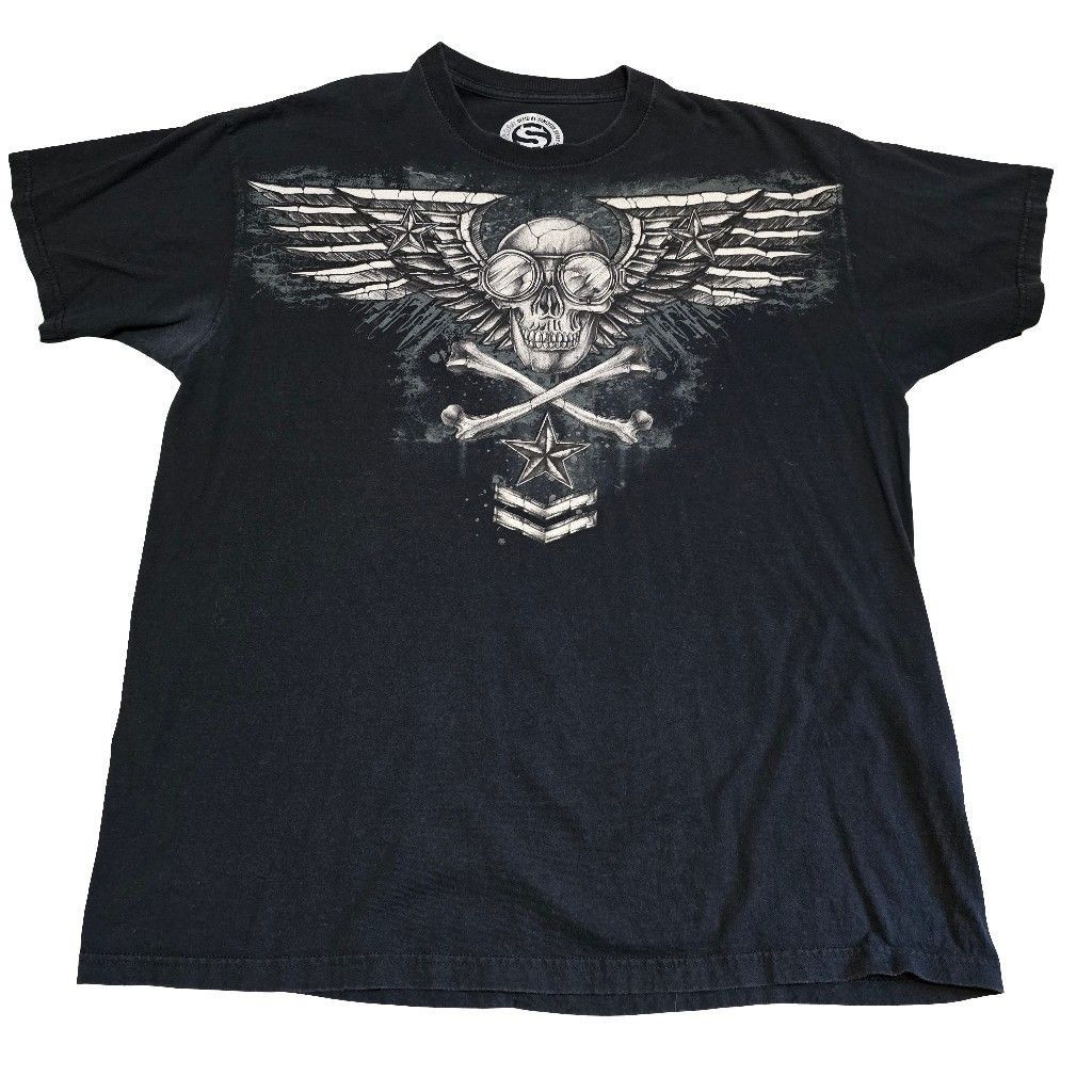 Other Sinister Brand Skull Wings Crossbones Star Graphic T-Shirt Size US XL / EU 56 / 4 - 1 Thumbnail