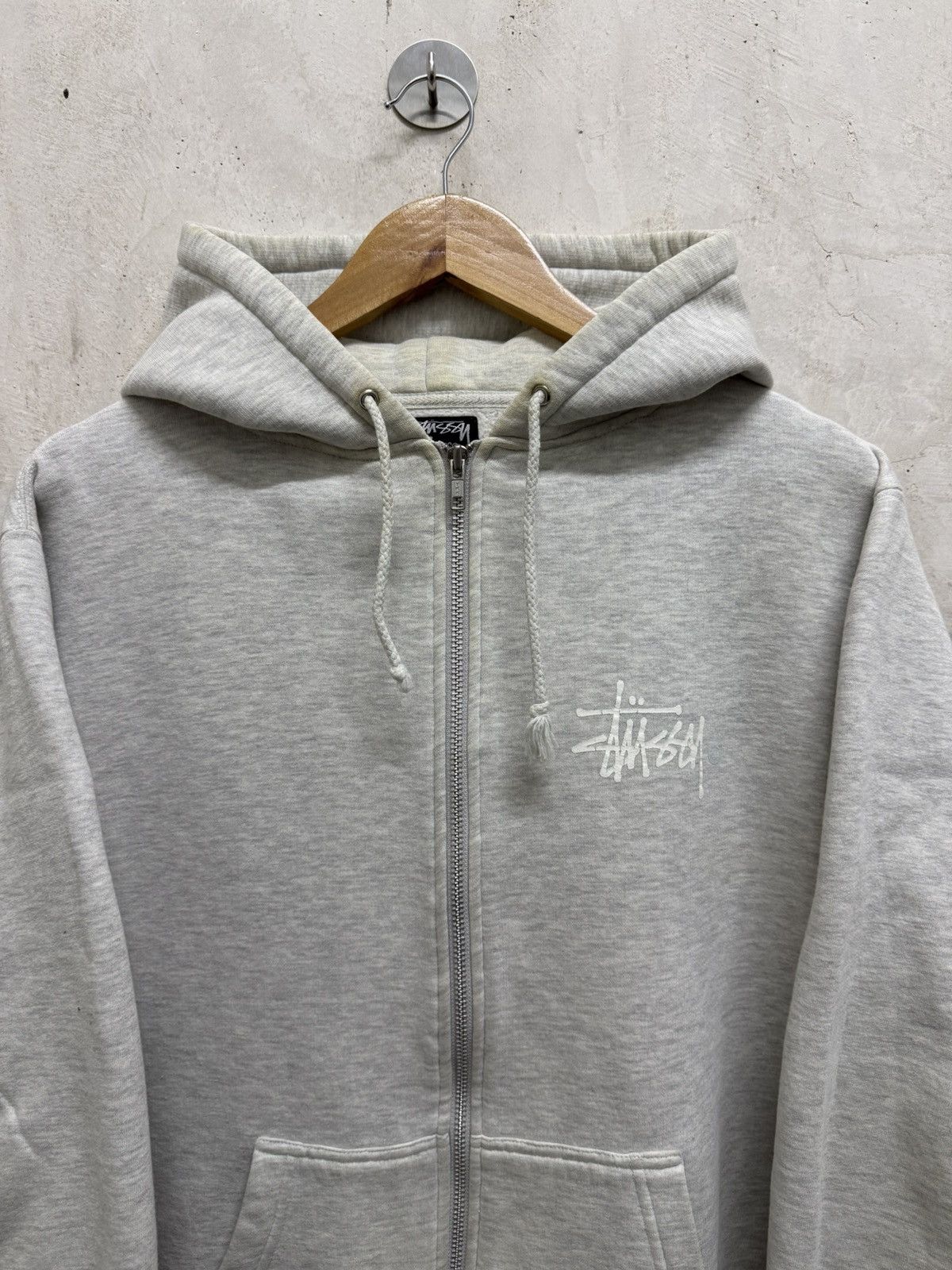 Stussy 2000s Distressed Stussy Signature Thrash Zip Up Hoodie Size US S / EU 44-46 / 1 - 4 Thumbnail