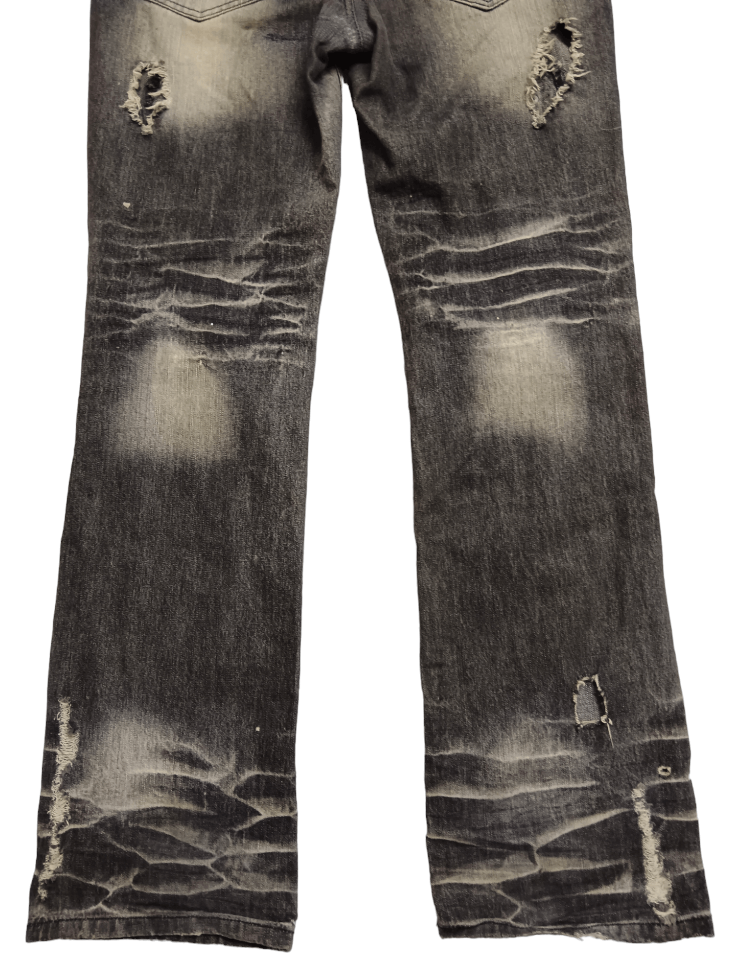 LOWBOX Rare!! 🇯🇵 Mud Washed Distressed Punk Flare Denim Size US 32 / EU 48 - 6 Thumbnail