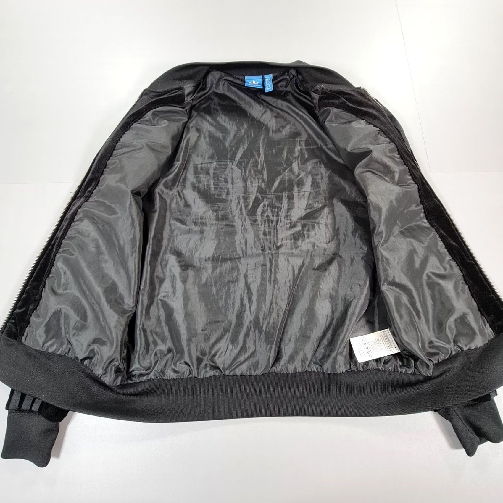 Adidas Adidas Womens Jacket Black Velvet Bomber Full Zip Trefoil 8 UK CG1703 Size M / US 6-8 / IT 42-44 - 7 Thumbnail