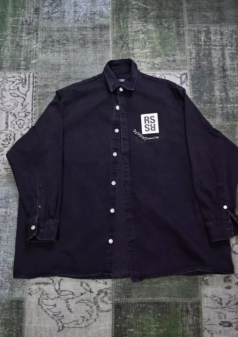 Raf Simons Black Big Fit Denim Shirt-2505 Size US M / EU 48-50 / 2 - 1 Thumbnail
