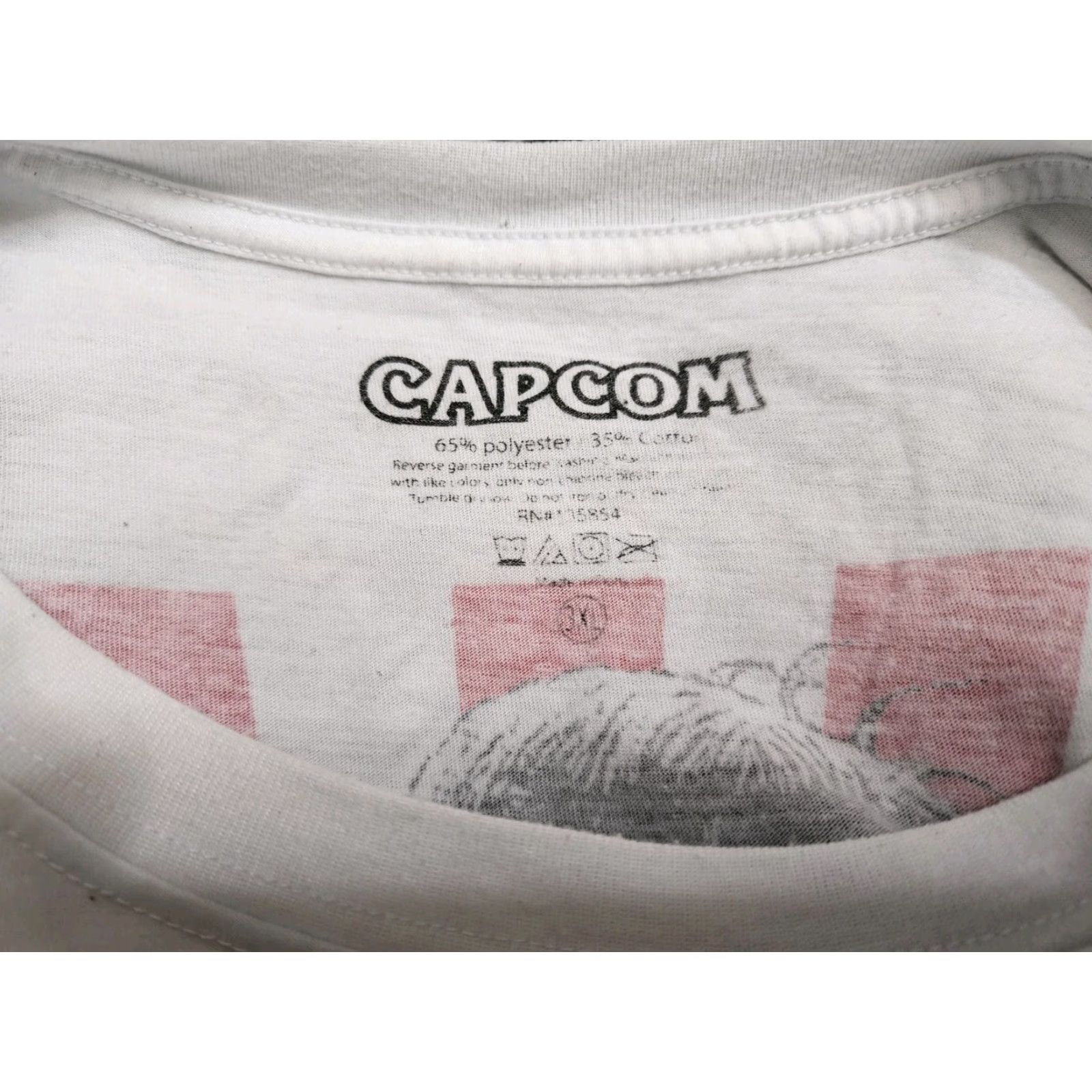 Doublet Mens 3XL Street Fighter Ryu Rising Sun T Shirt Double Sided Crew Neck White Graphic Tee Capcom 80s 90s Video game Mens Size US XXL / EU 58 / 5 - 6 Thumbnail