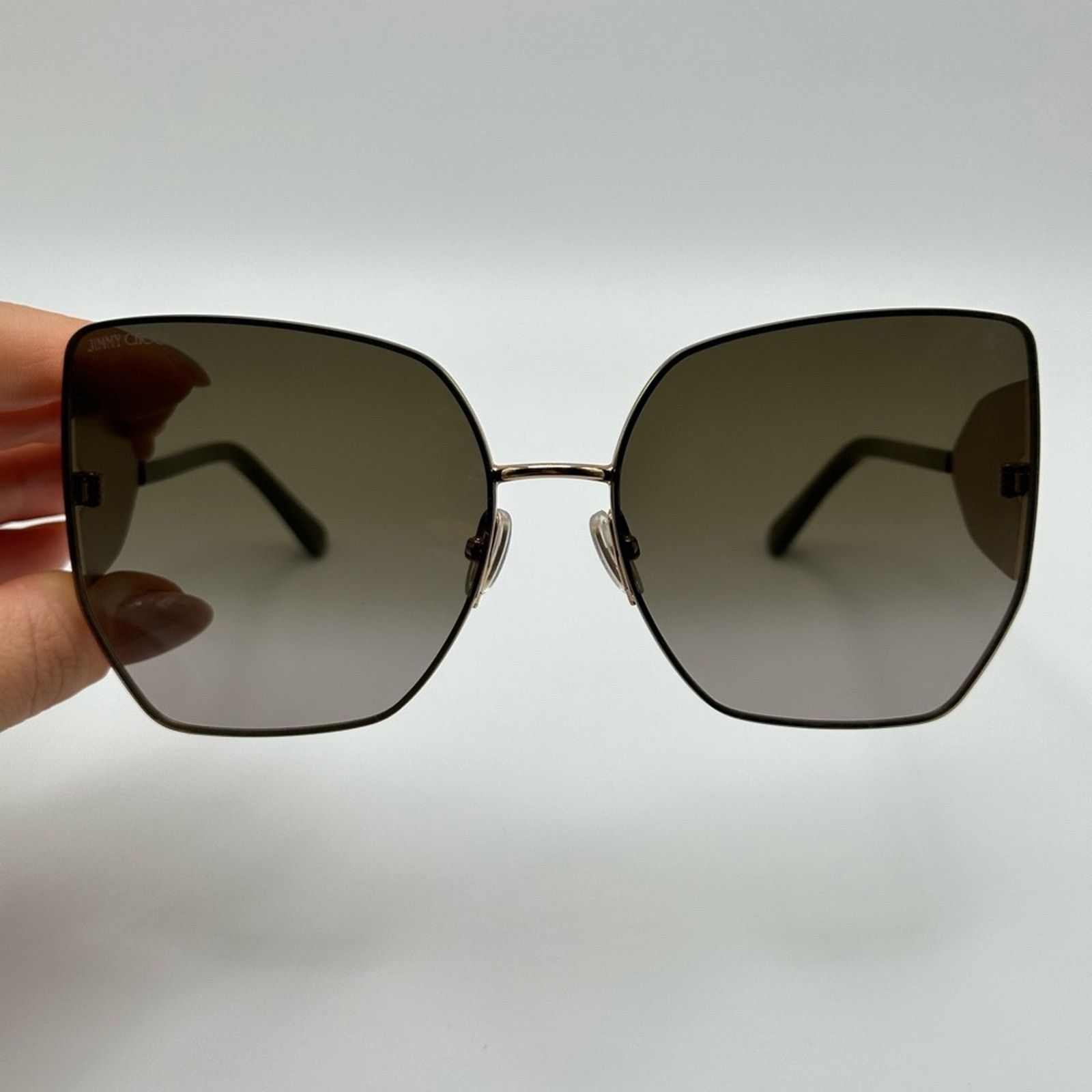 Jimmy Choo NEW JIMMY CHOO River/S 763 Gold Oversized Women Sunglasses Size ONE SIZE - 3 Thumbnail