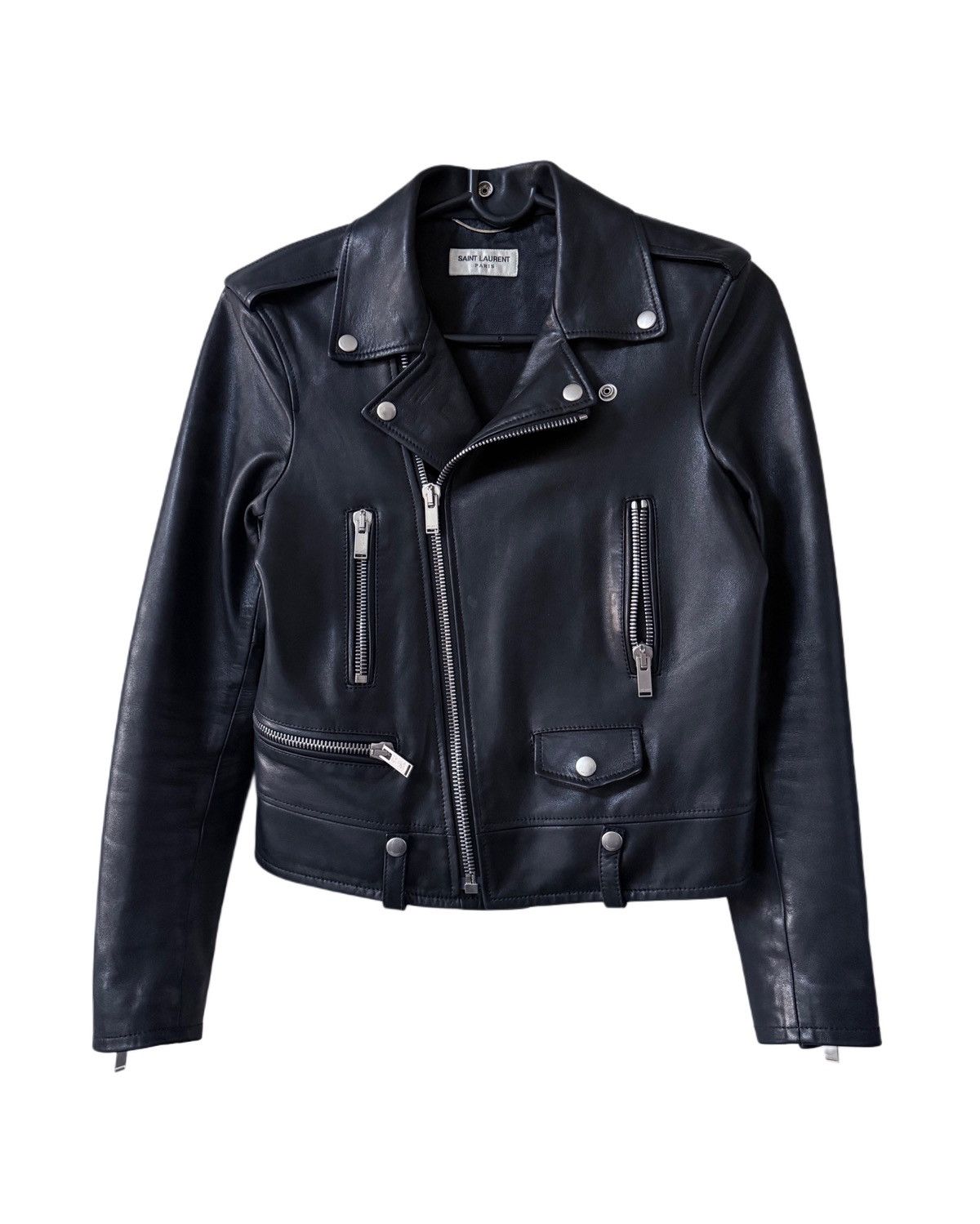 Yves Saint Laurent SAINT LAURENT PARIS LEATHER BIKER JACKET Size US XS / EU 42 / 0 - 1 Thumbnail
