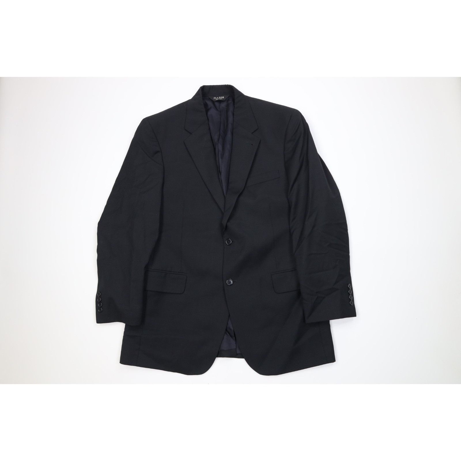 Jos. A. Bank Jos A Bank Signature2 Piece Wool Striped Suit Black Size 40R - 2 Thumbnail