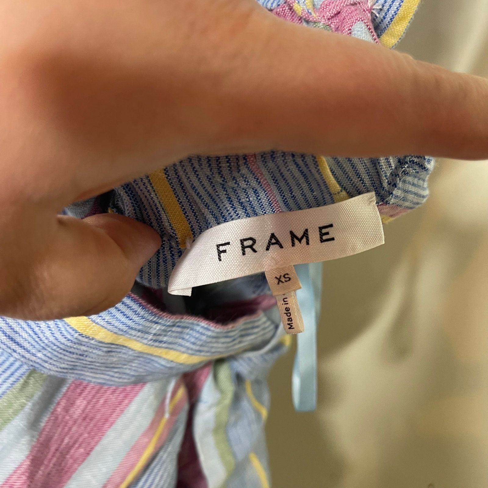 Frame FRAME striped 100% linen romper sz XS Size 24" / US 00 / IT 34 - 3 Thumbnail