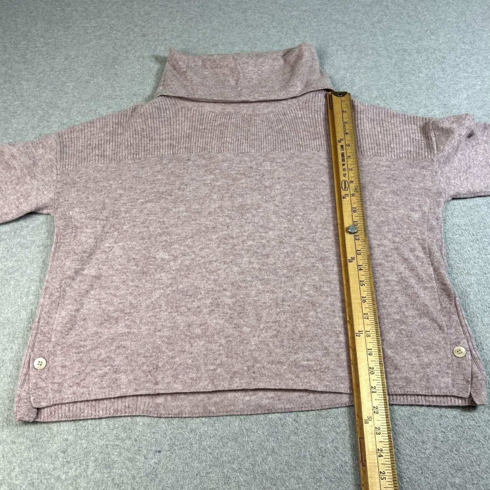 Vintage Poetry Cashmere Sweater Women 10 Pink Turtleneck Pullover Side Buttons Heritage Size L / US 10 / IT 46 - 5 Thumbnail