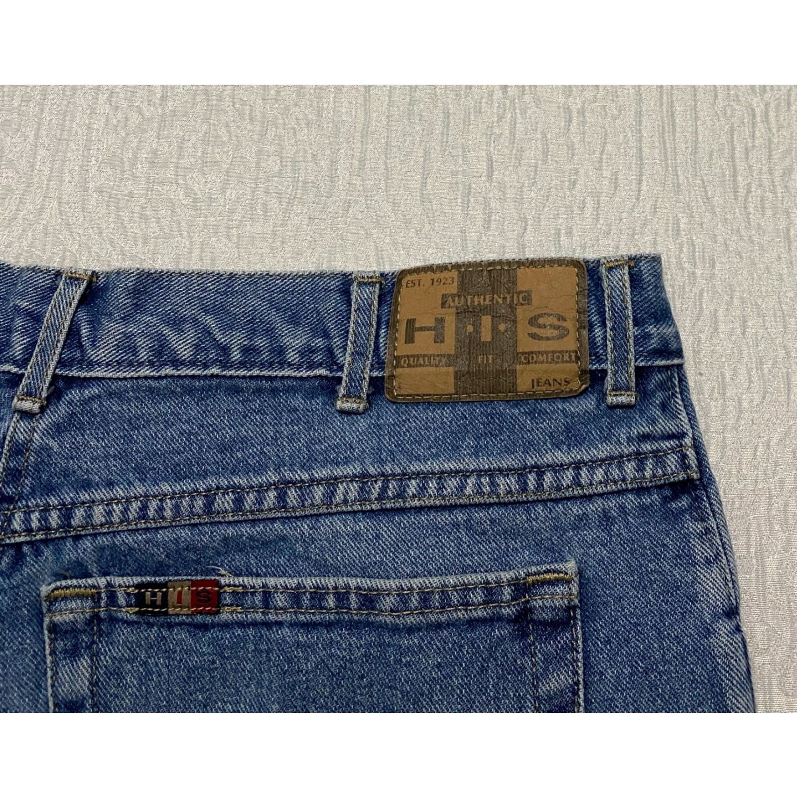 Vintage VINTAGE H.I.S Jeans Men’s 38×34 Blue Straight 5-Pocket Denim Cotton Logo 90s Mens Size US 38 / EU 54 - 5 Thumbnail