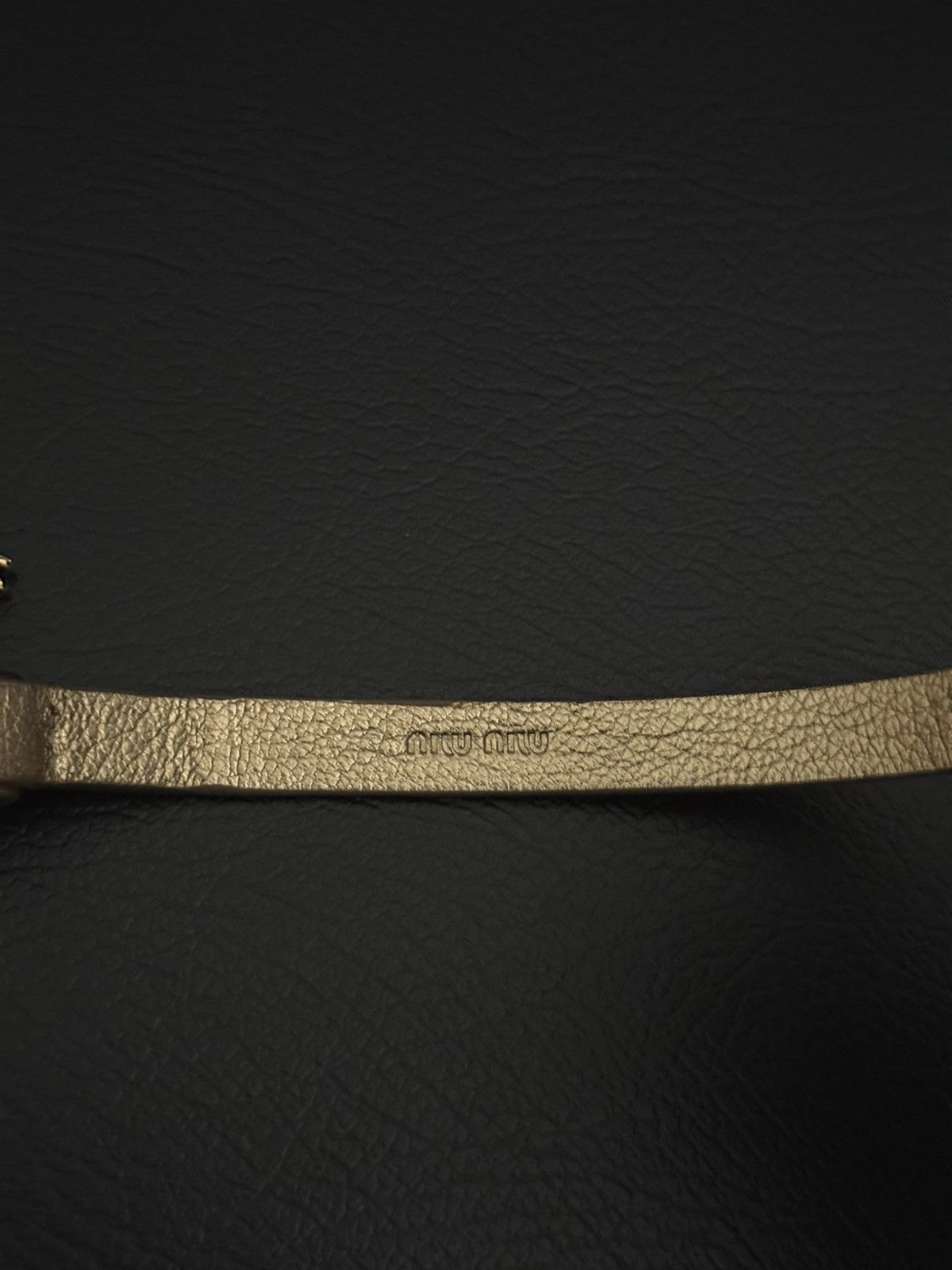 Miu Miu Miu Miu Gold Leather Key Bracelet Size ONE SIZE - 6 Thumbnail