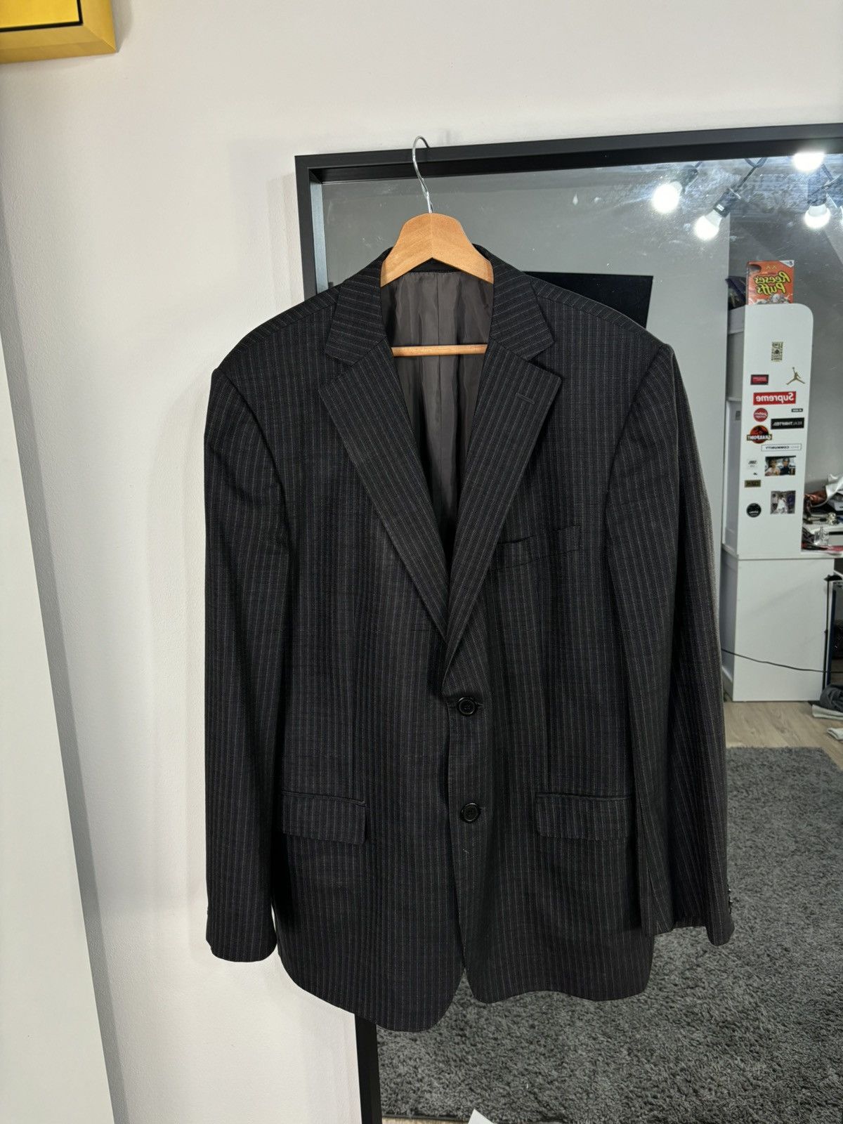 Ermenegildo Zegna × Z Zegna Vintage 90s Striped Blazer Jacket Zegna Luxury Elegant Suit Size 40R - 3 Thumbnail