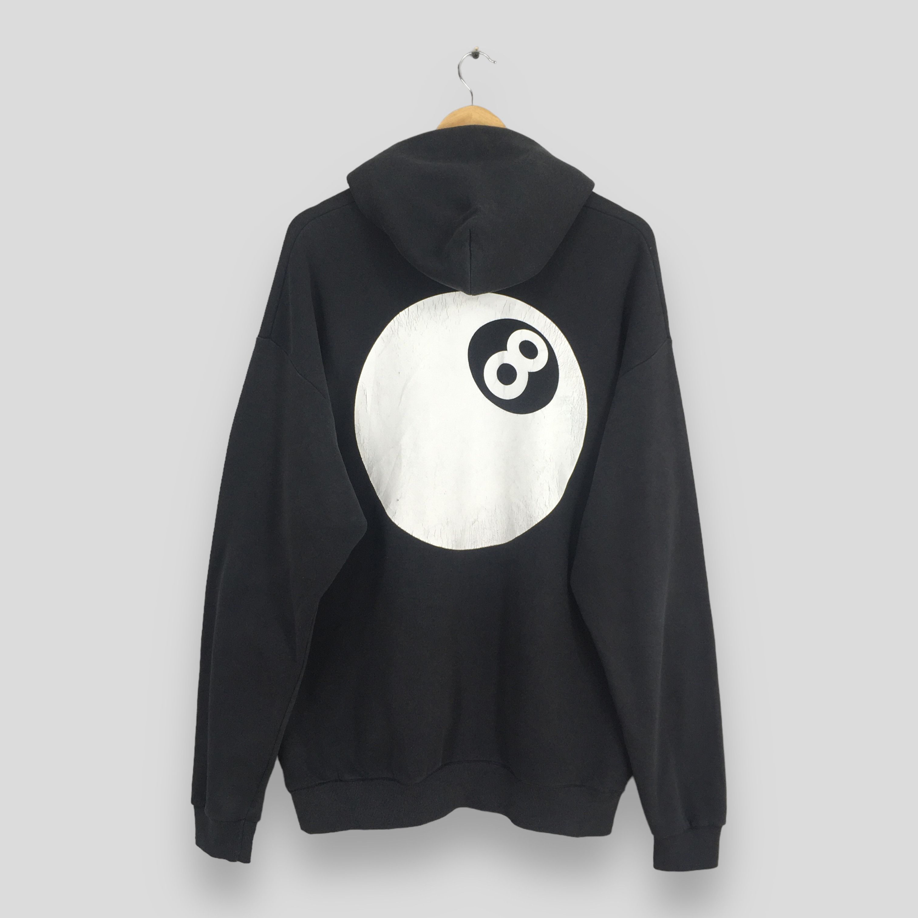 Stussy × Vintage Vintage Eight Ball Usa Black Hoodie Sweater XLarge Size US XL / EU 56 / 4 - 1 Thumbnail