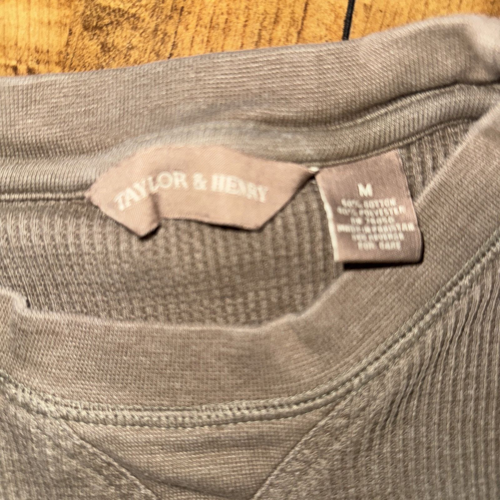 Vintage Taylor And Henry Thermal Taupe Long Sleeve Shirt M 21x25 Size US M / EU 48-50 / 2 - 2 Thumbnail