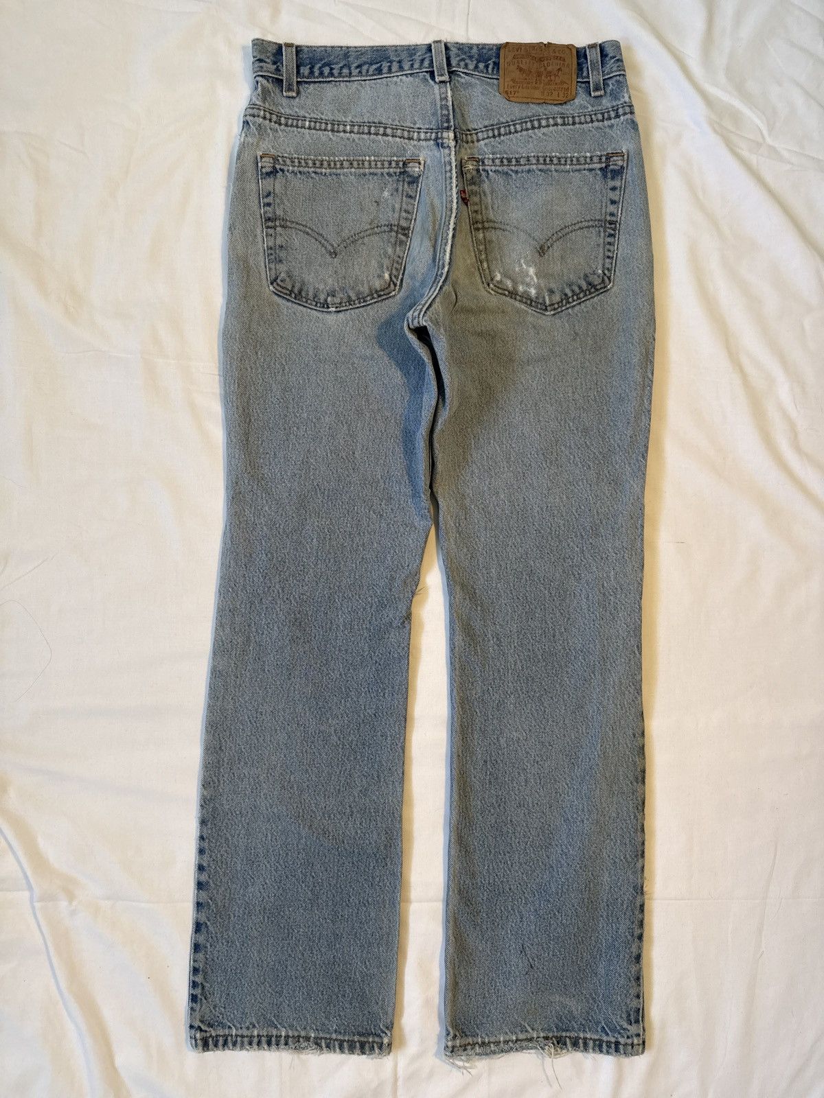 Levi's Vintage 90s Levis 517 USA Distressed Blown Out Blue Jeans Size US 31 - 4 Thumbnail