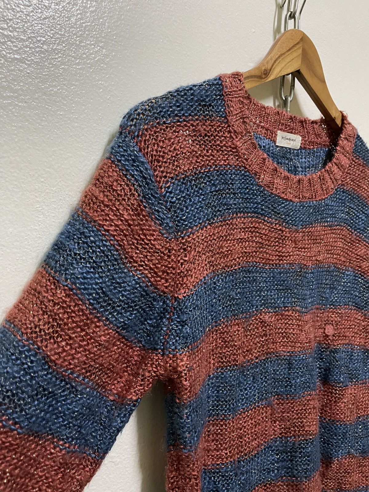 Vintage × Yves Saint Laurent Yves Saint Laurent Tricots Striped Jumper Size US S / EU 44-46 / 1 - 2 Thumbnail