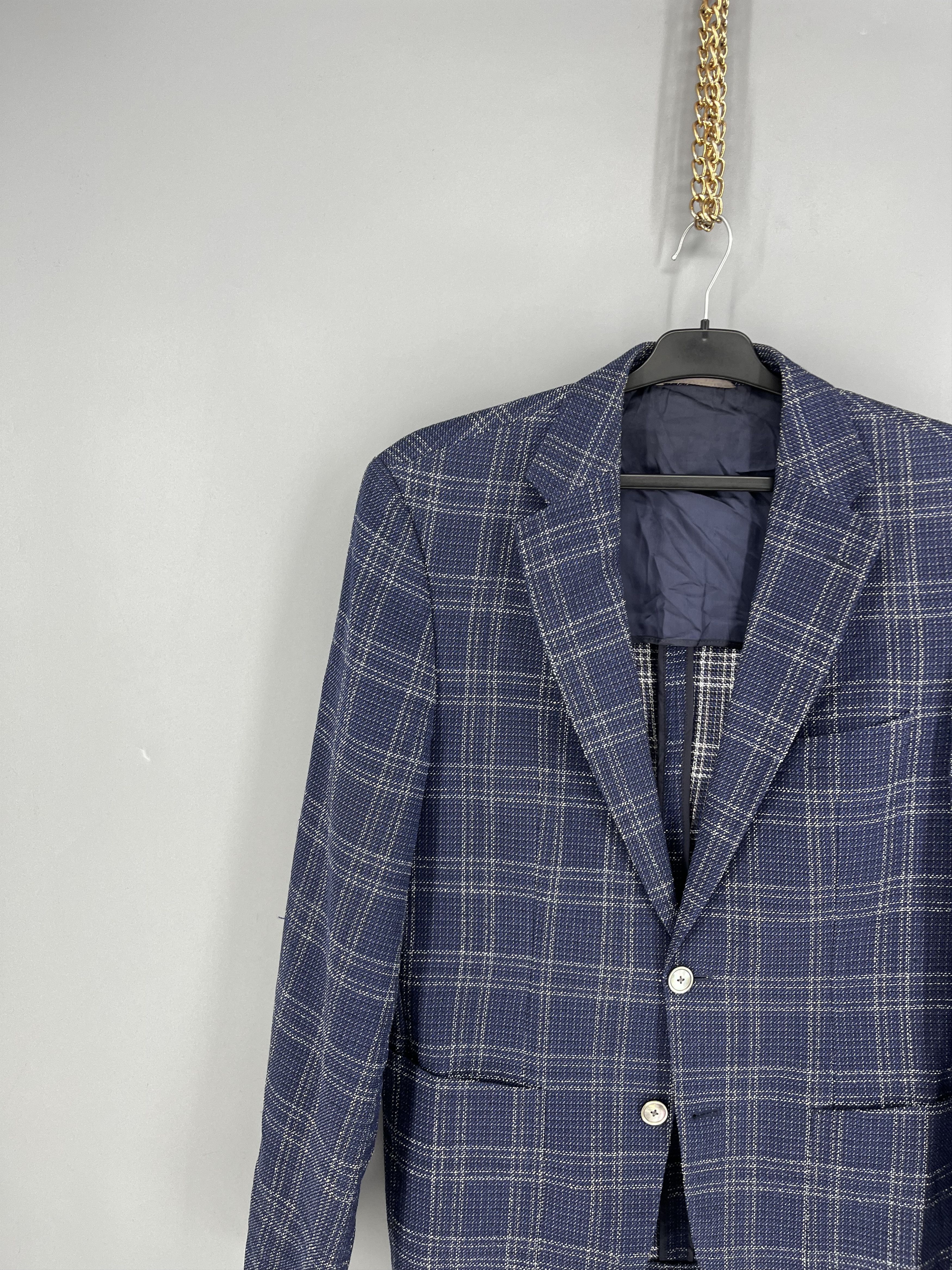 Band Tees Vintage Hugo Boss blazer men wool 38R M multi wool Size 38R - 4 Thumbnail