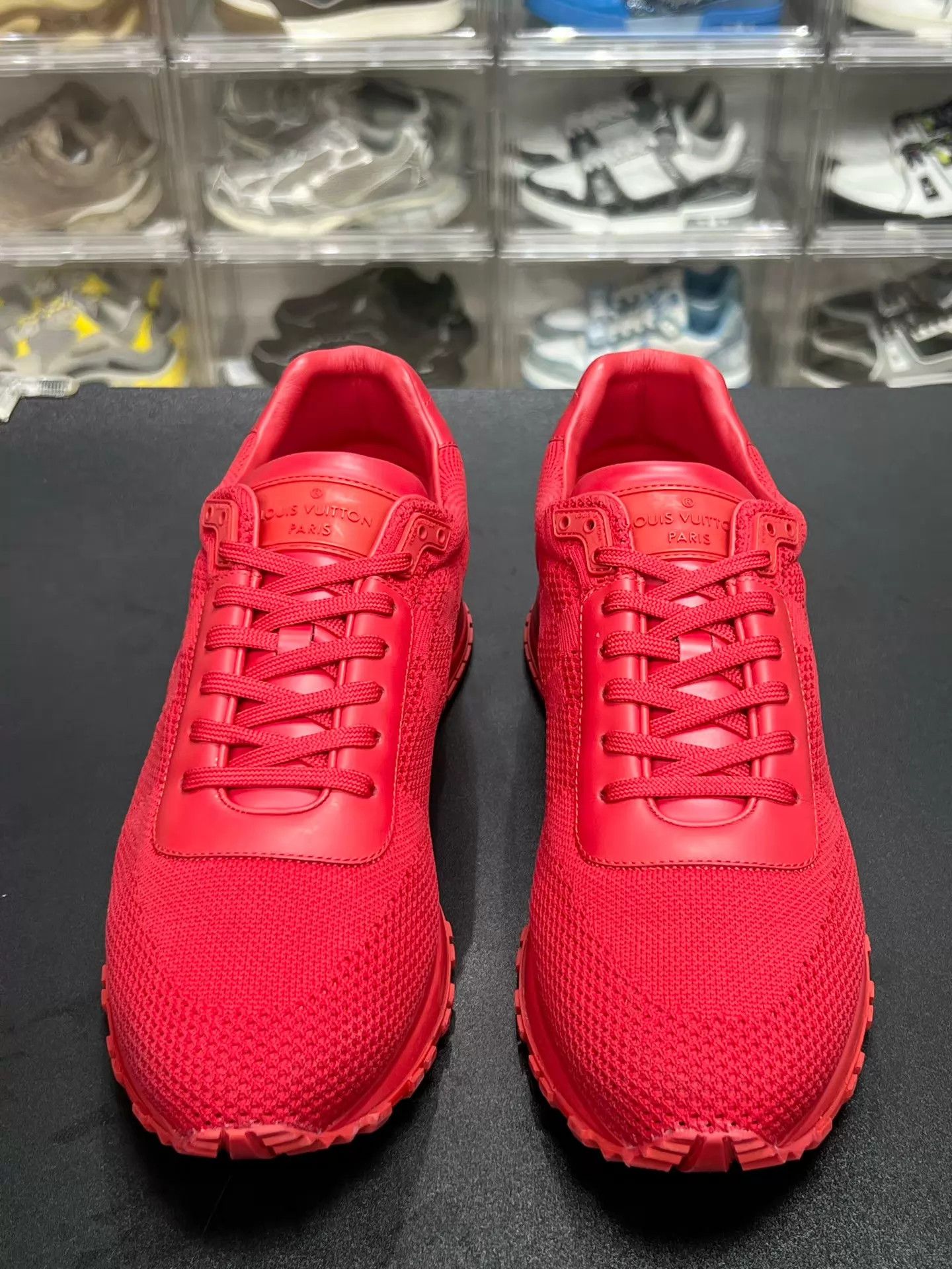 Louis Vuitton LV Red Monogram Mesh LowTop Sneakers 39.5 Like New Size US 6.5 / EU 39-40 - 2 Thumbnail