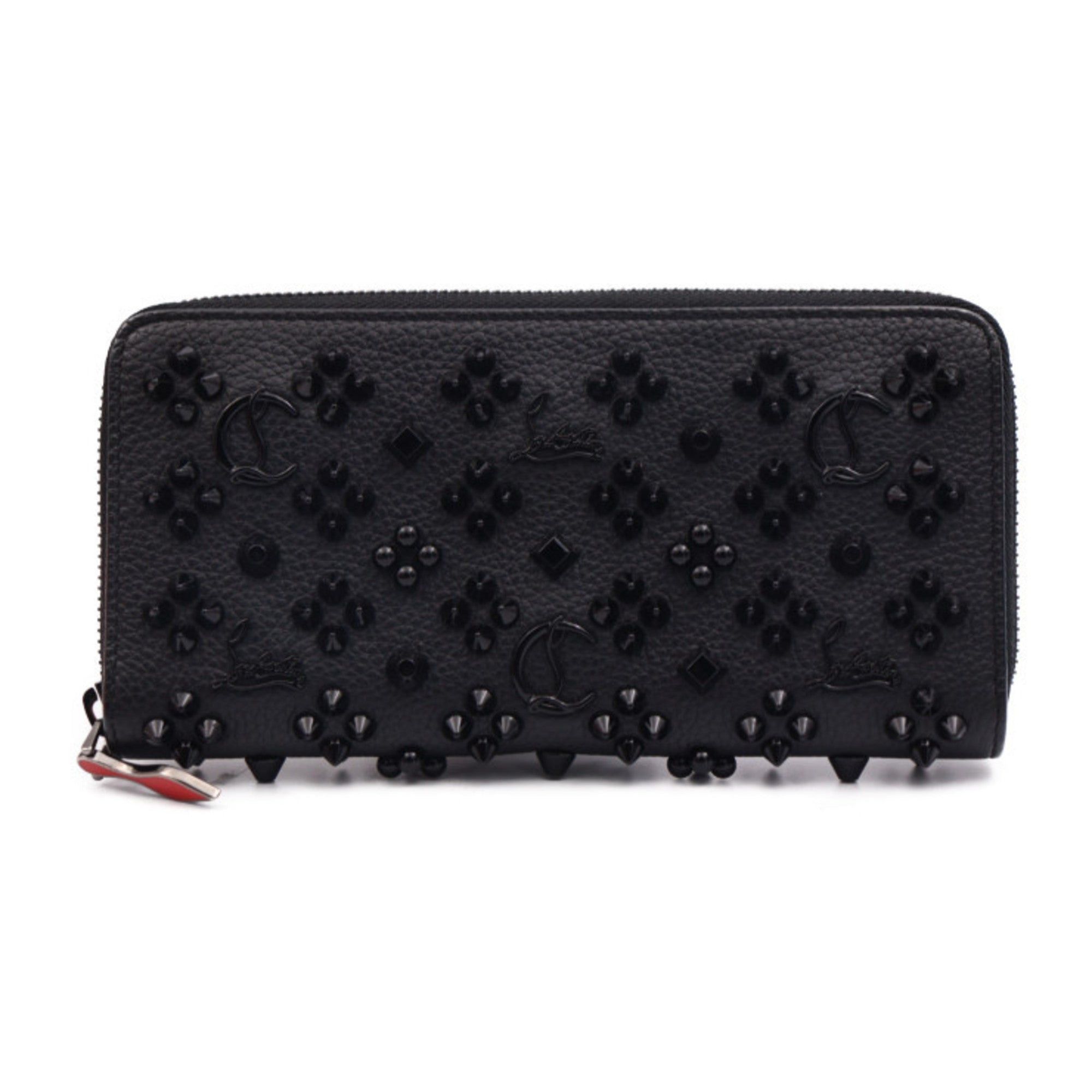 image of Vintage Christian Louboutin Panettone Long Wallet 3175224 Calf Leather Ultra Black Round, Women's