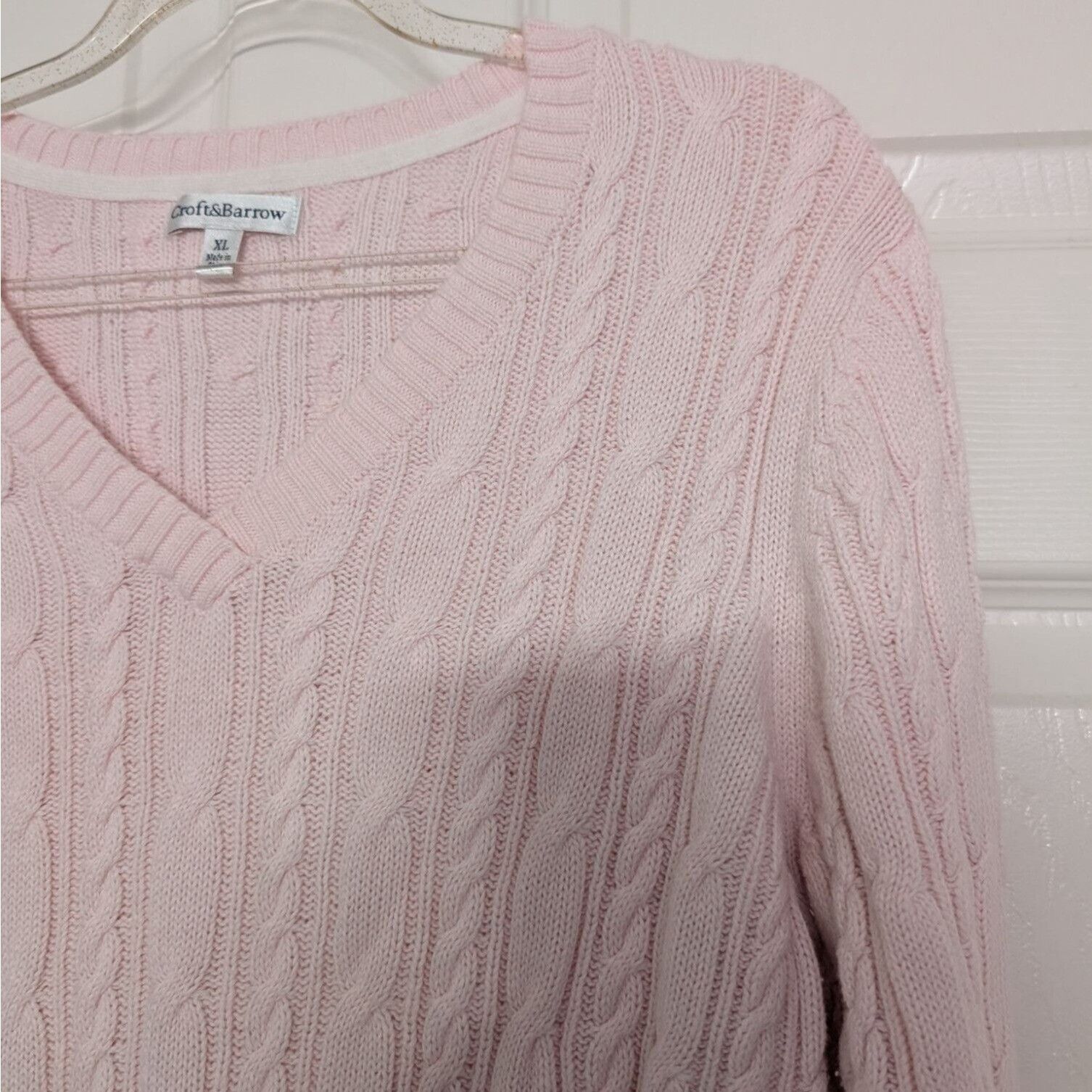 Croft & Barrow Croft & Barrow Cable Knit Sweater Womens Size XL Baby Pink Size XL / US 12-14 / IT 48-50 - 2 Thumbnail