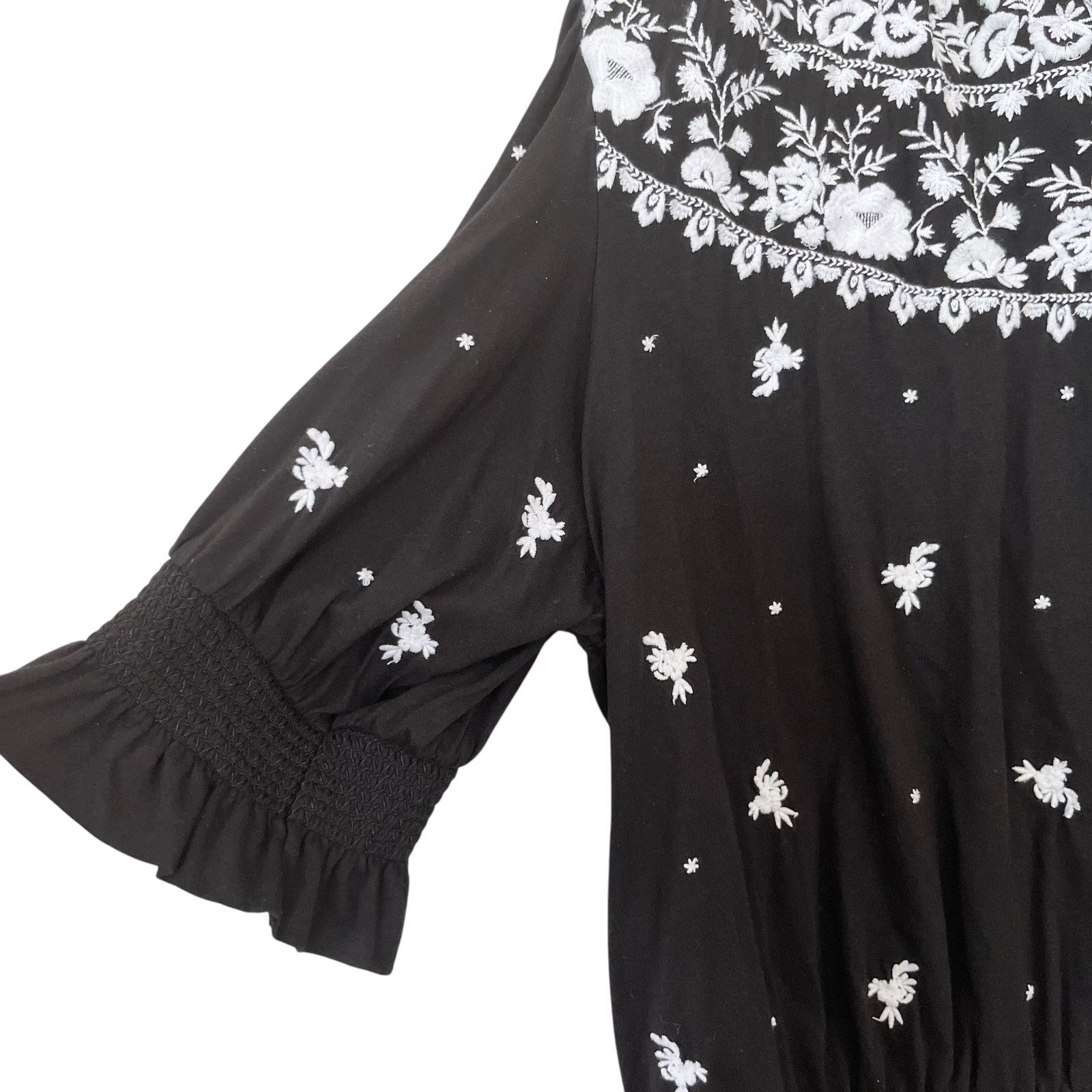 Lauren Ralph Lauren Lauren Ralph Lauren Floral Embroidered Smocked Peasant Top Size XXL / US 16-18 / IT 52-54 - 8 Thumbnail