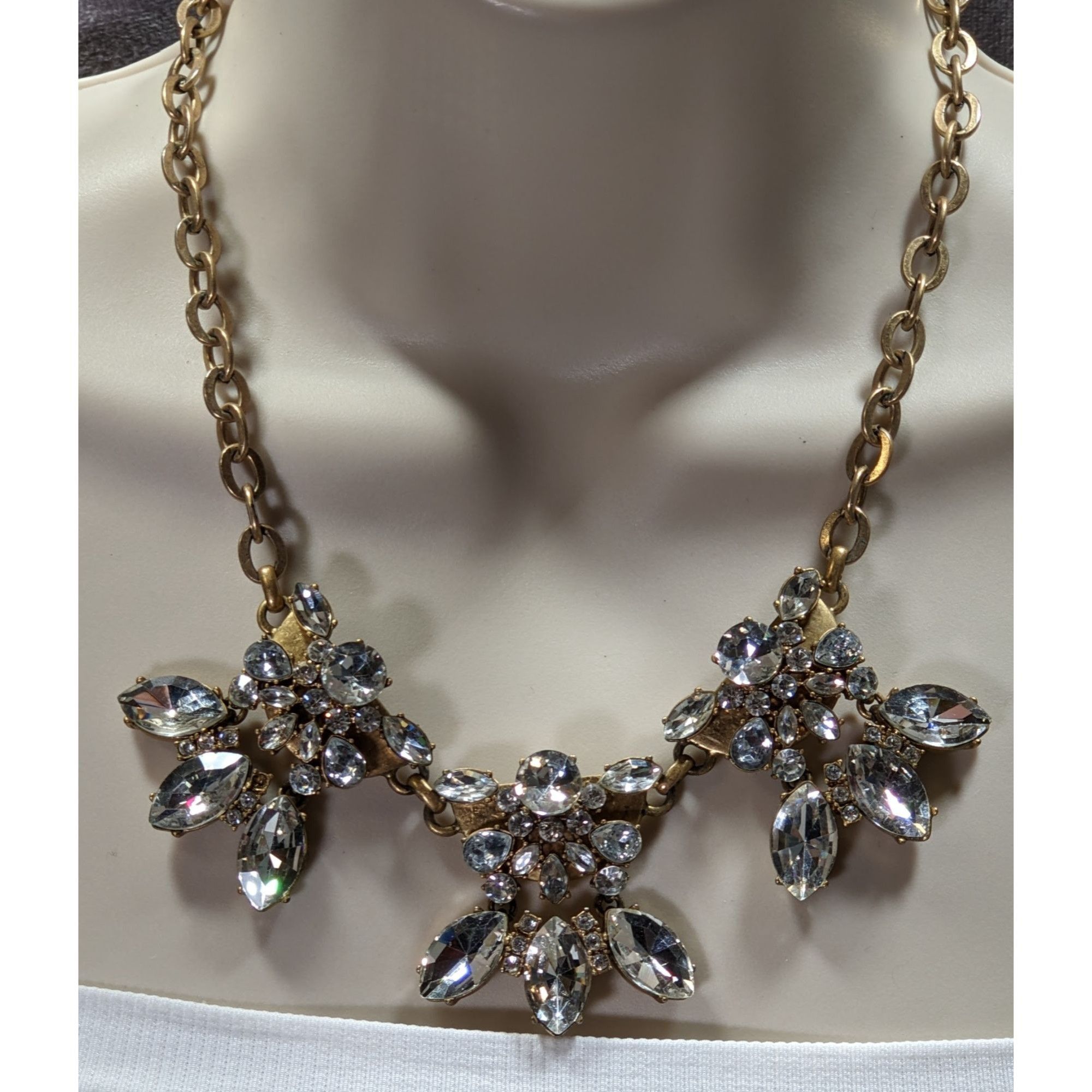 J.Crew Vintage J.Crew Crystal Glam Floral Statement Necklace Size ONE SIZE - 3 Thumbnail