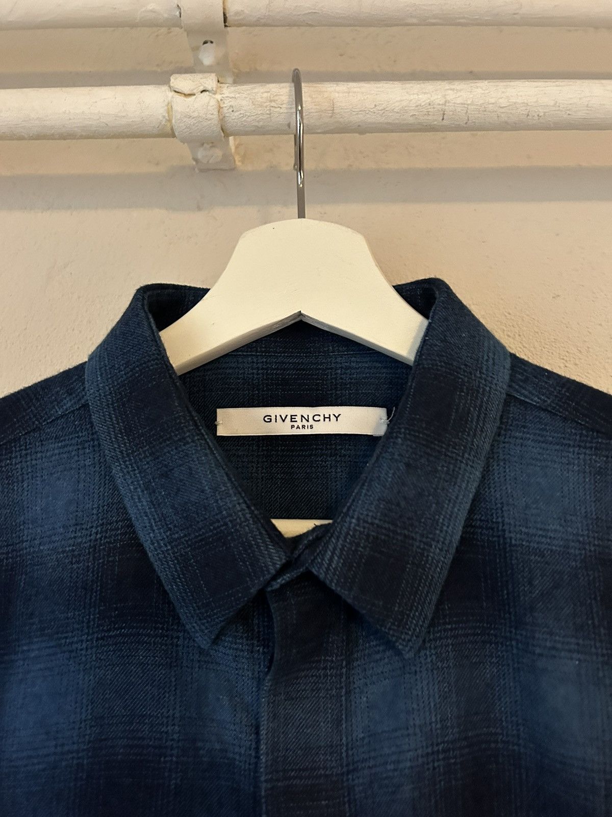 Givenchy Blue Flannel with Leather Star Application Size US M / EU 48-50 / 2 - 6 Thumbnail