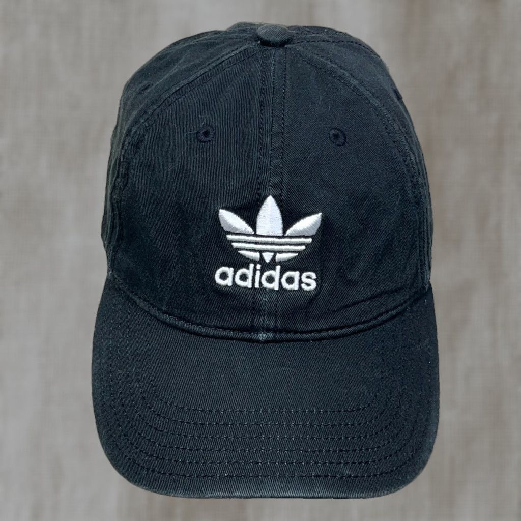 Adidas Adidas Hat Cap Strap Back Black White Trefoil Logo Twill Dad Adjustable Adult One Size Black Baseball Cap Mens Retro Logo Outdoor Sports Cap Size ONE SIZE - 1 Thumbnail