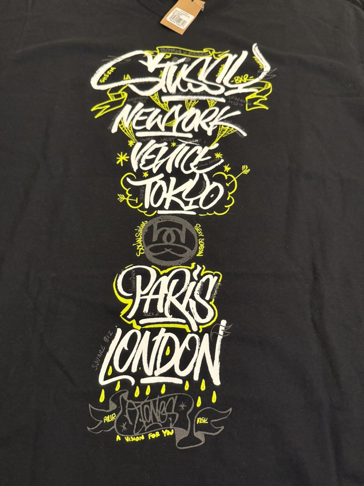 Stussy X Born x Raised Handstyles Tee Shirt Black L