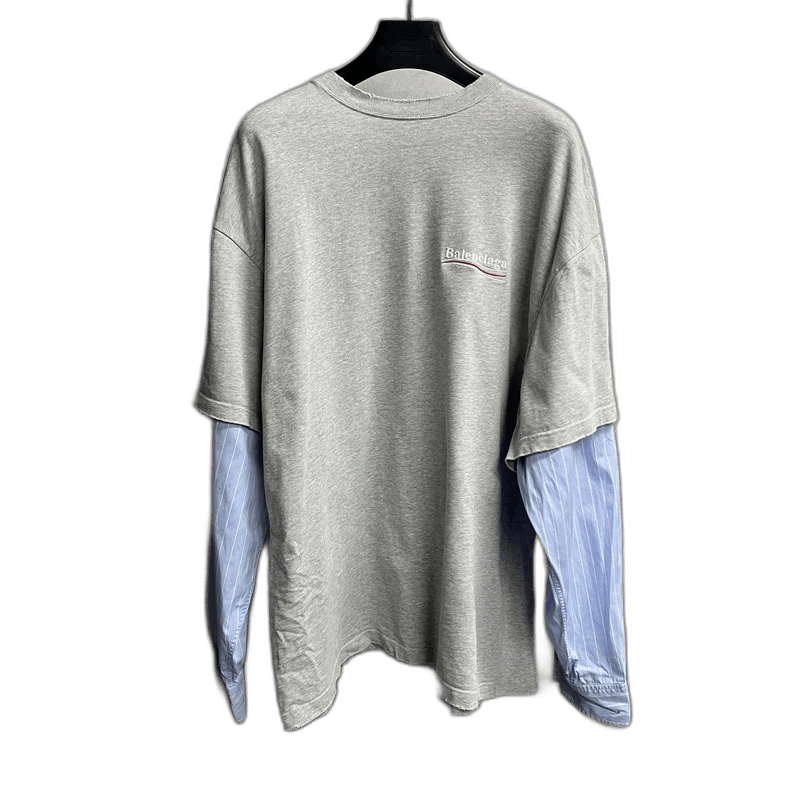 Balenciaga Gray Casual Long Sleeve T-Shirt Balenciaga-yf Size US XS / EU 42 / 0 - 1 Thumbnail