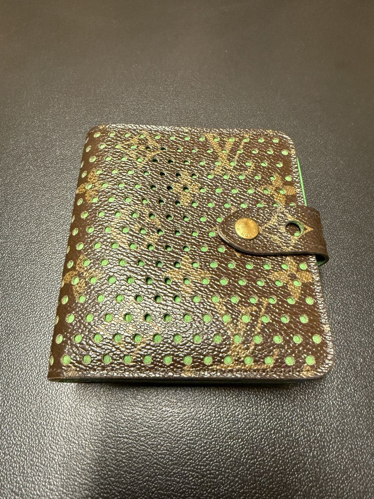 Louis Vuitton Louis Vuitton Monogram Perforated Green Zip Compact Wallet Size ONE SIZE - 2 Thumbnail