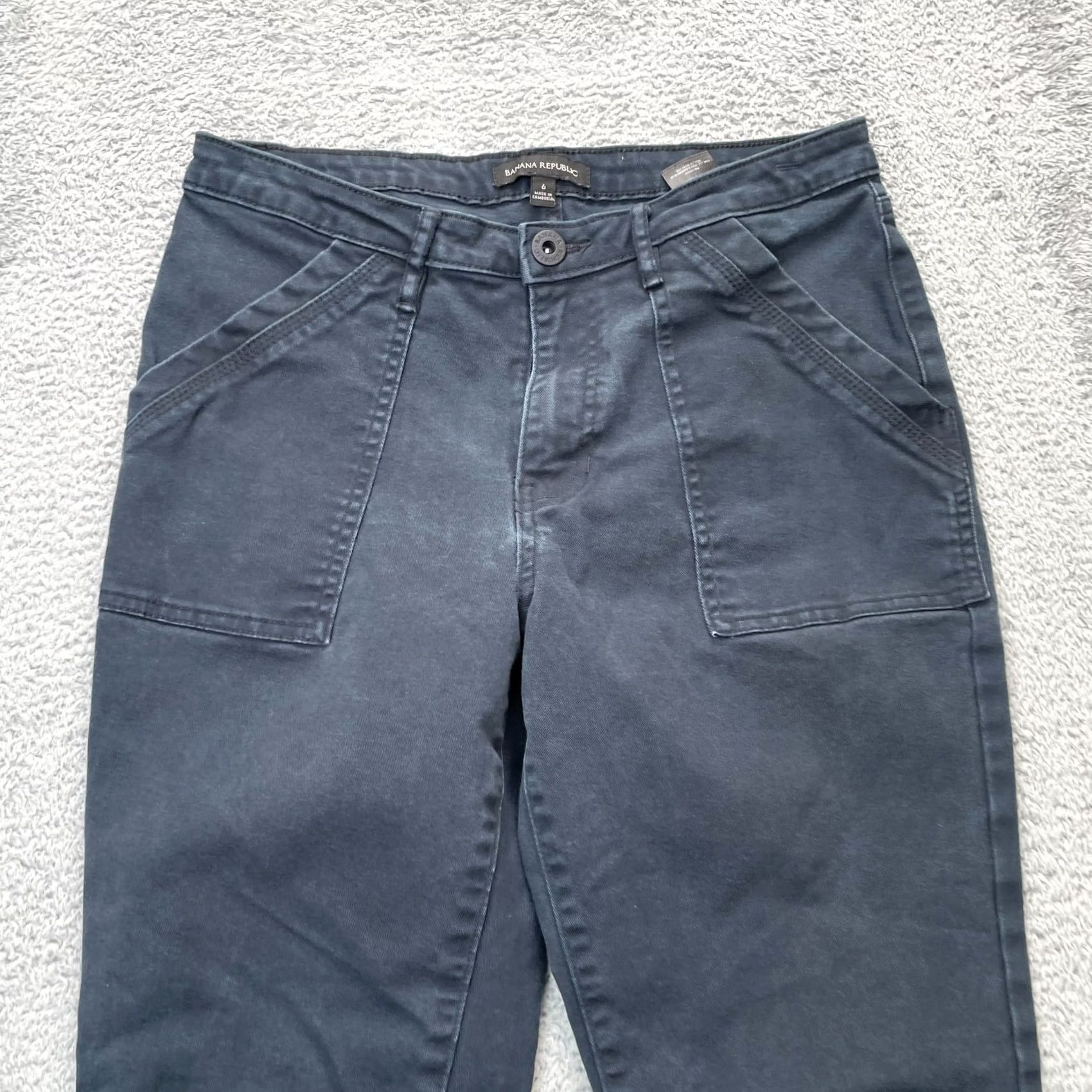 Banana Republic Banana Republic Jeans Womens 6 Gray Tapered Denim Cotton Stretch Dark Wash 5-Pocket Design Waist 30 in Inseam 26 in Regular Size 28" / US 6 / IT 42 - 5 Thumbnail