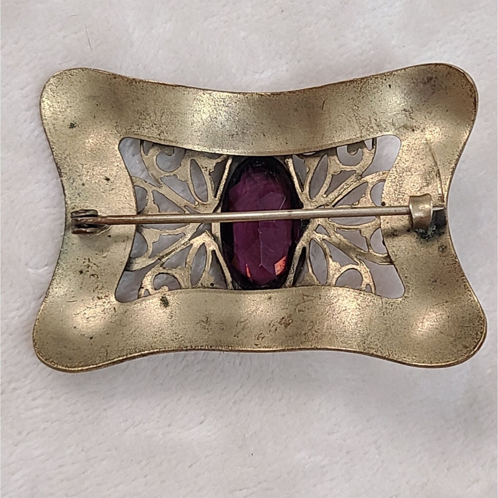 Other Antique Brass Amethyst Brooch Size ONE SIZE - 2 Thumbnail