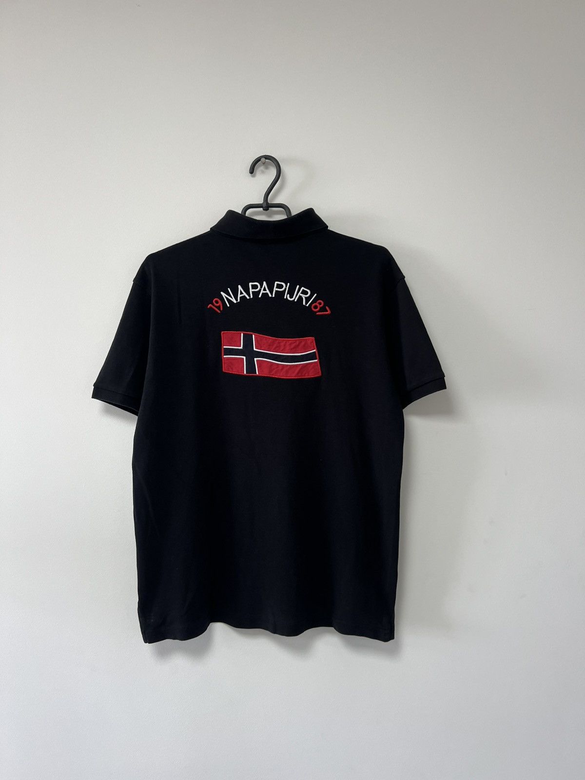 Napapijri Napapijri 1987 Black Polo Shirt Shirt Sleeve Black Rare sz L Size US L / EU 52-54 / 3 - 6 Thumbnail