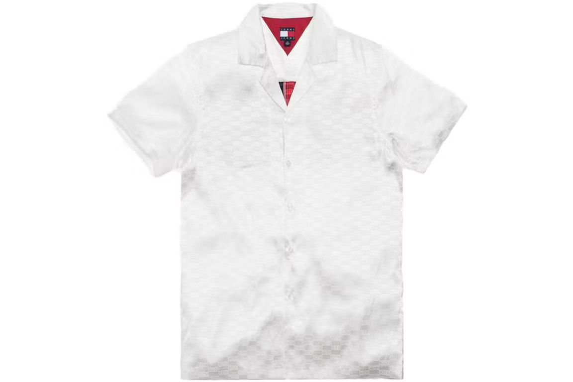 image of Kith x Tommy Hilfiger Satin Camp Shirt in White, Men's (Size Medium)