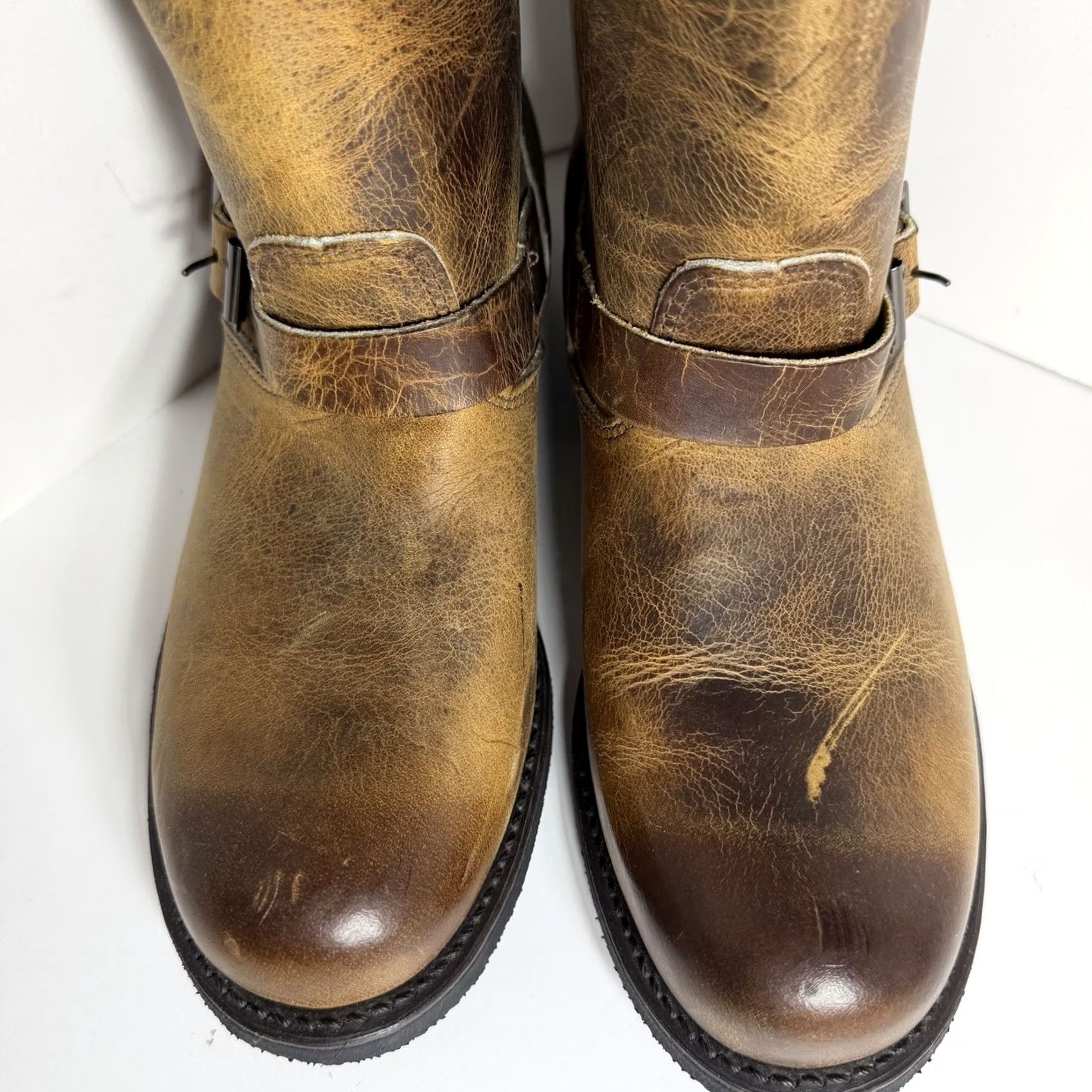 Frye Frye Engineer Boots Brown Leather Mens 11 M Buckle USA Made Size US 11 / EU 44 - 5 Thumbnail