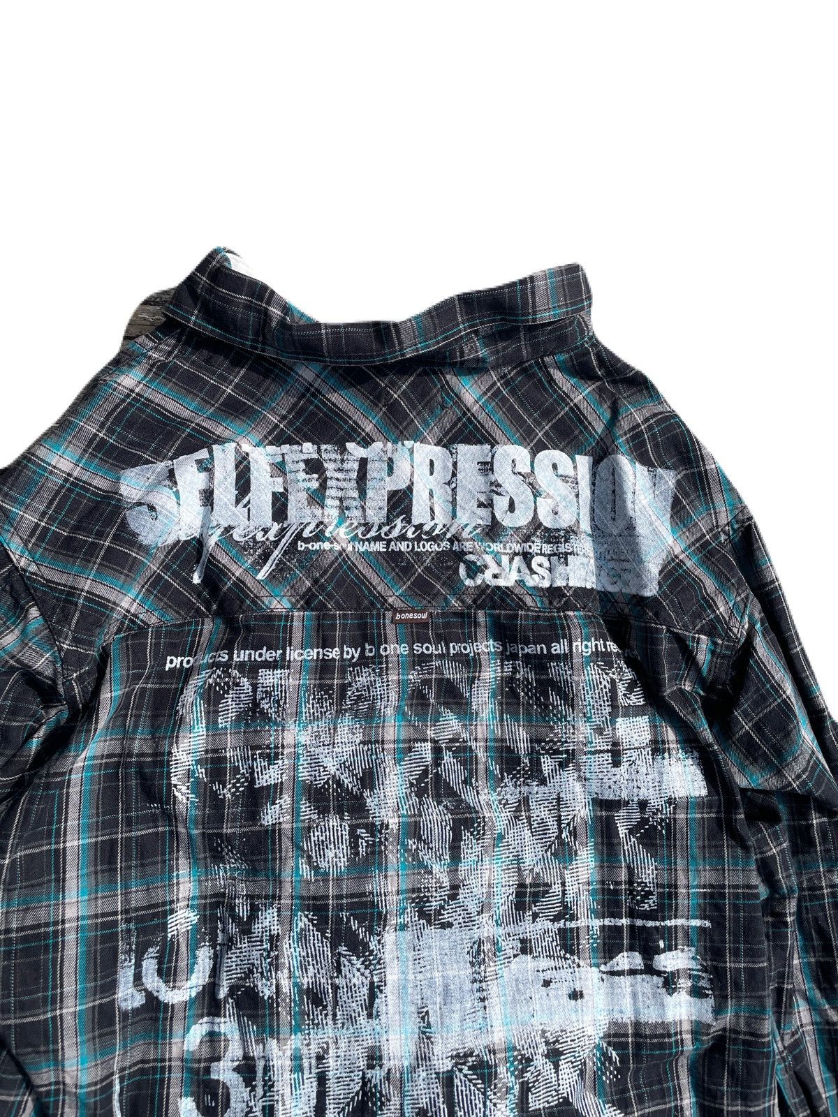If Six Was Nine 2000s Japanese archive Vkei Poem Plaid Shirts Y2K Size US M / EU 48-50 / 2 - 5 Thumbnail