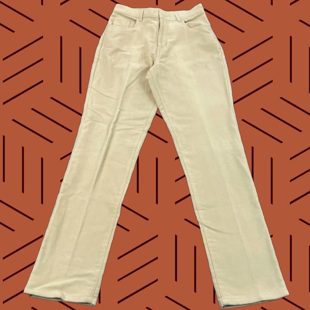 Vintage J. Peterman Pants Womens 28W 31.5L Light Yellow Pleated Chino Fuzzy, Regular, Button Zip, Cotton, Tapered, 10, Jacket? Size 32" / US 10 / IT 46 - 1 Thumbnail