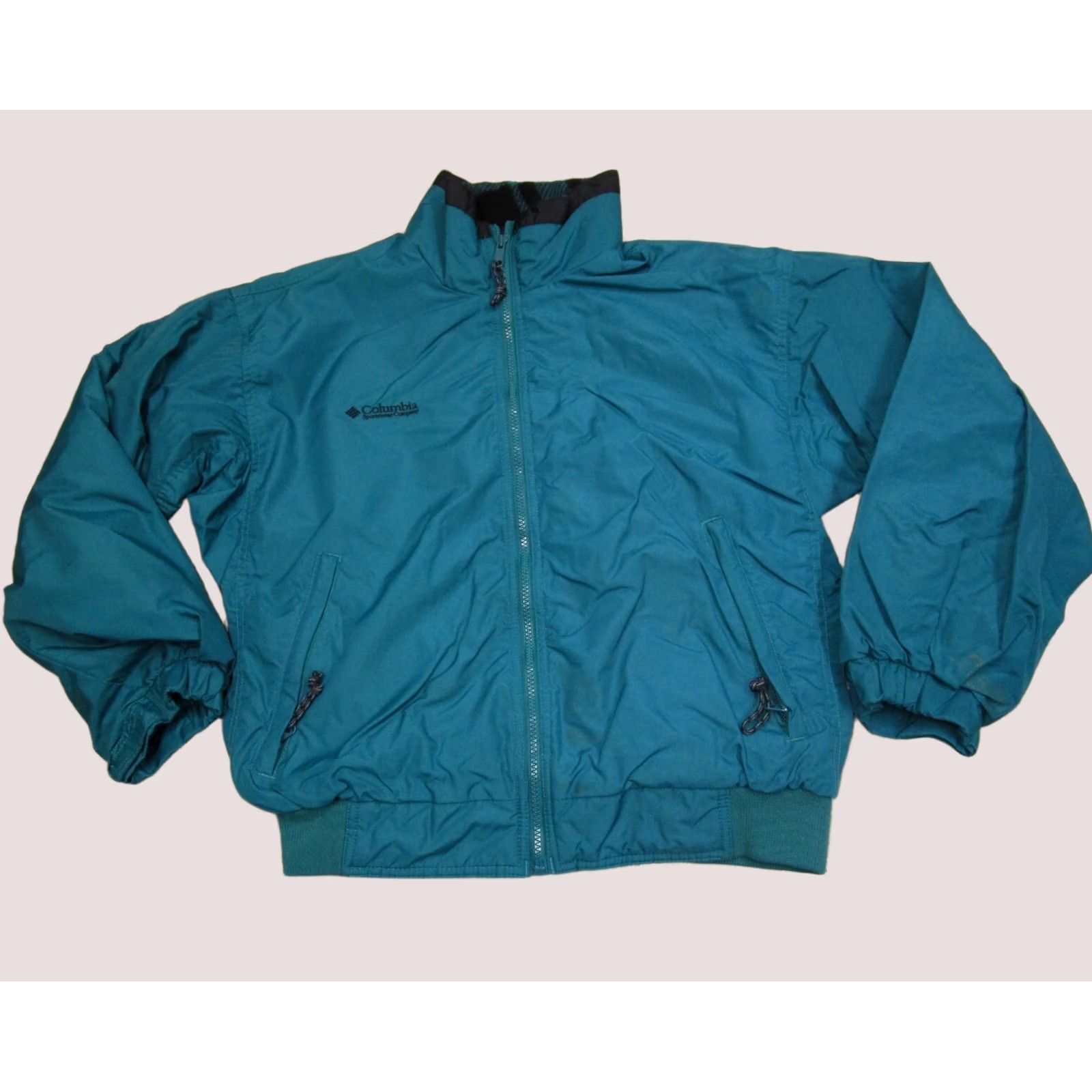 Vintage Columbia Jacket Women M Blue Teal Plaid Insulated Lined Bomber 90s Outdoor Vintage Ski Coat Size M / US 6-8 / IT 42-44 - 1 Thumbnail