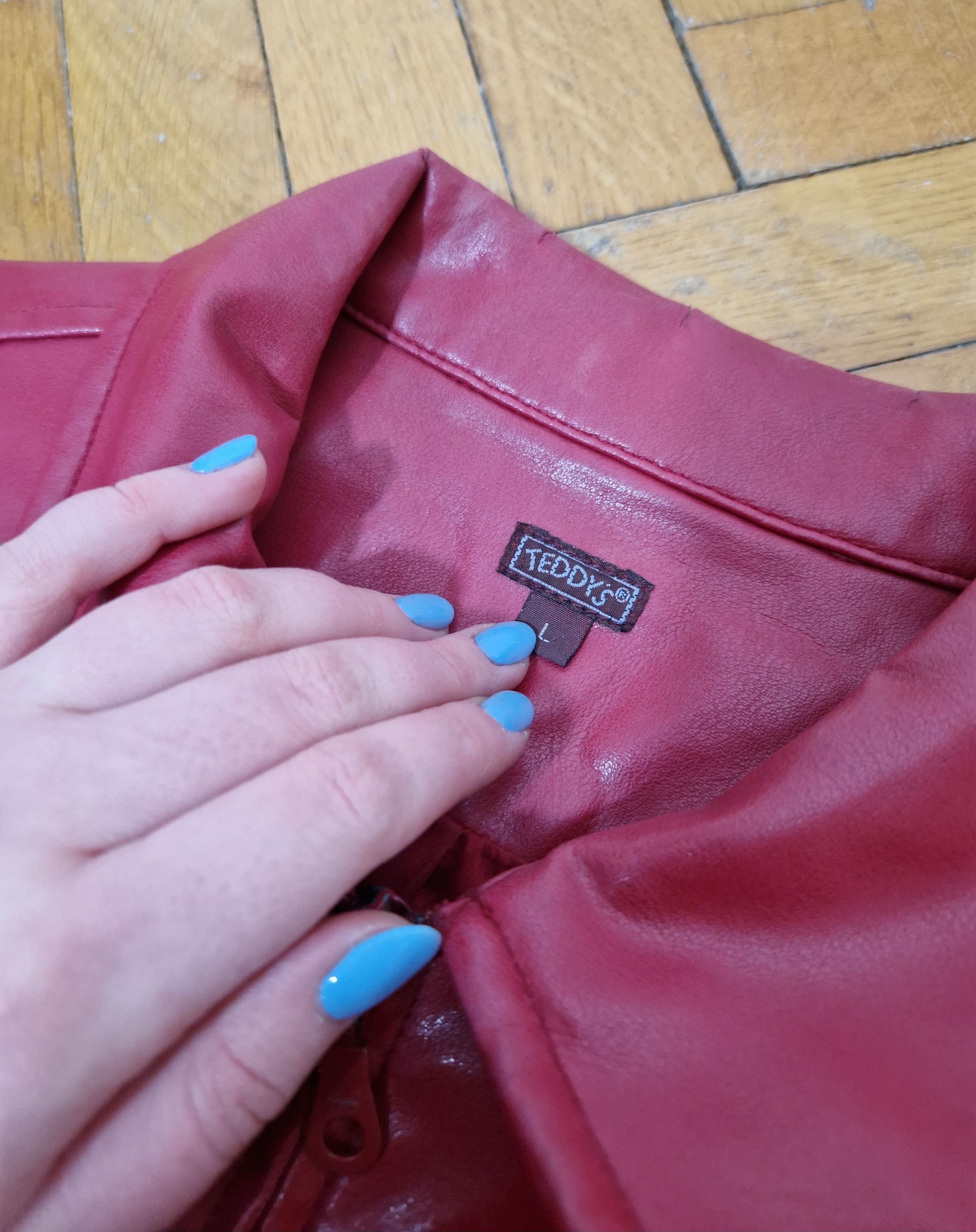 Hysteric Glamour vintage vegan leather red burgundy biker jacket Size M / US 6-8 / IT 42-44 - 8 Thumbnail