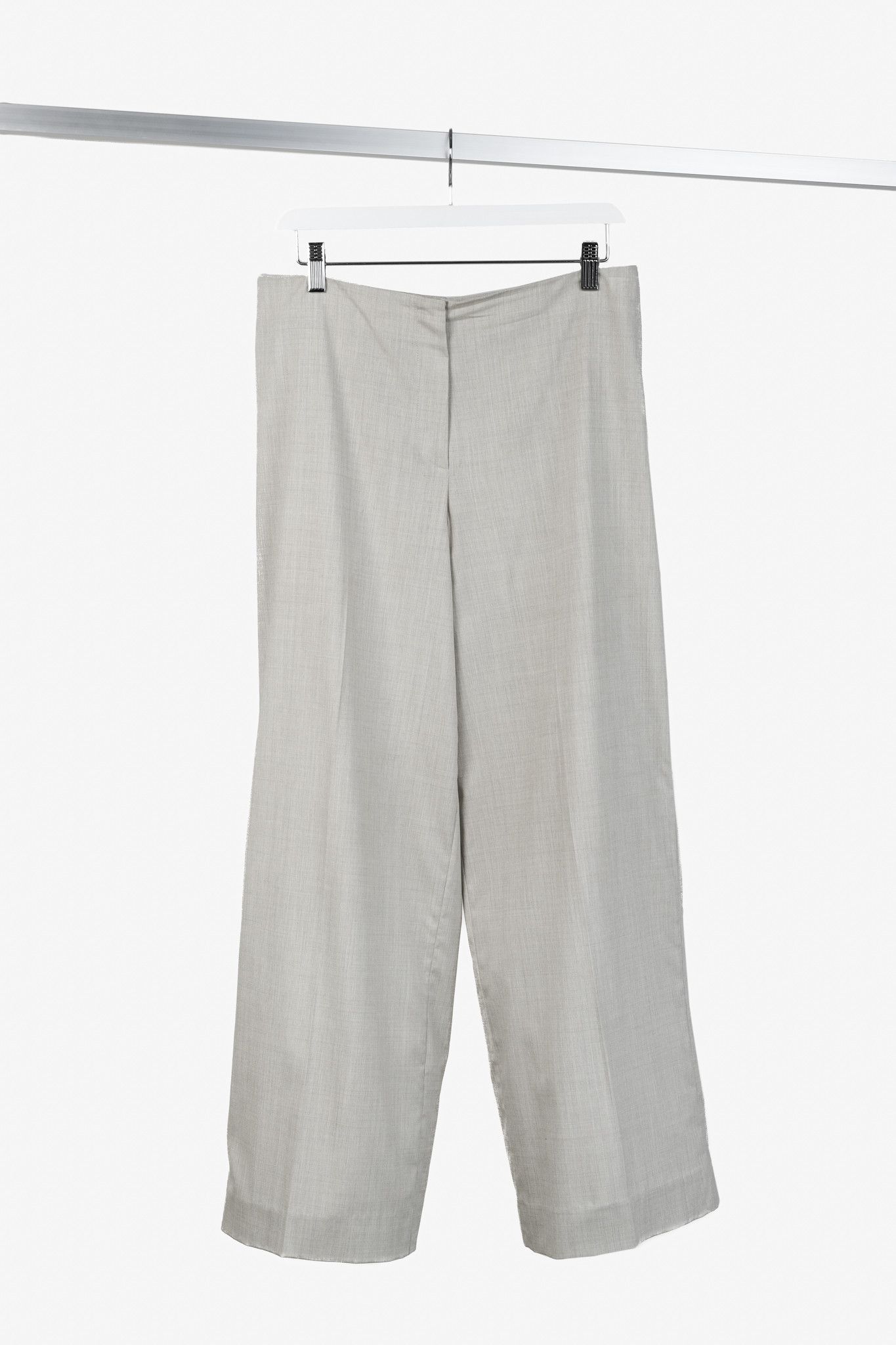 Jil Sander Jil Sander Grey Stretch-Wool Wide-Leg Pants Size 36" / US 14 / IT 50 - 1 Thumbnail