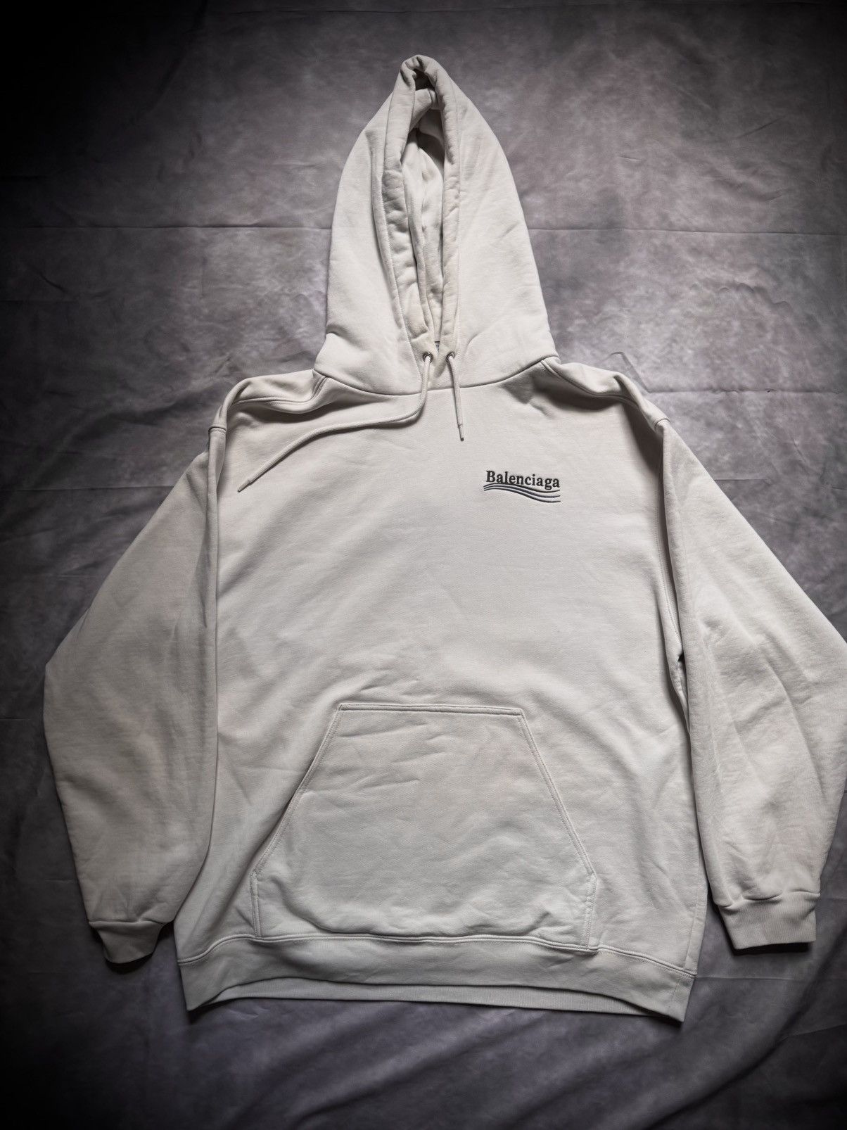 Balenciaga embroidered campaing political logo