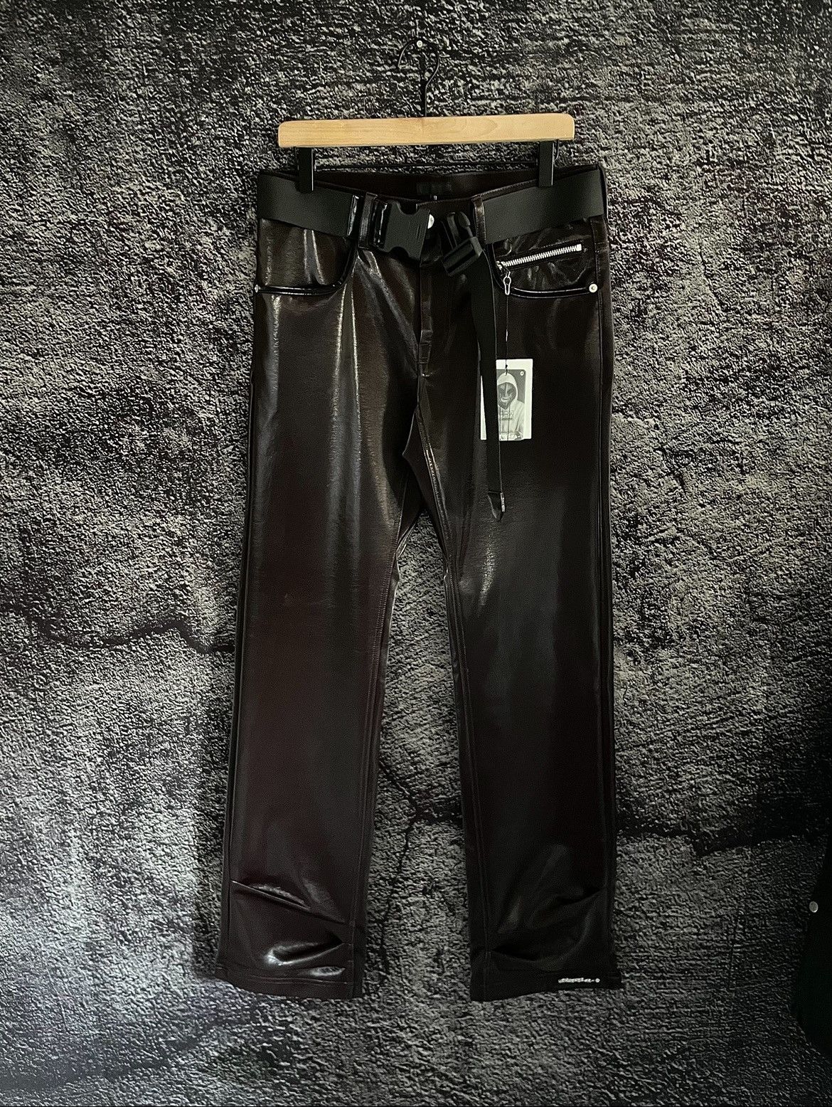 99%IS- 99% is "ATT1%TUDE" Always Glossy Pants (wine red) Size US 31 - 2 Thumbnail