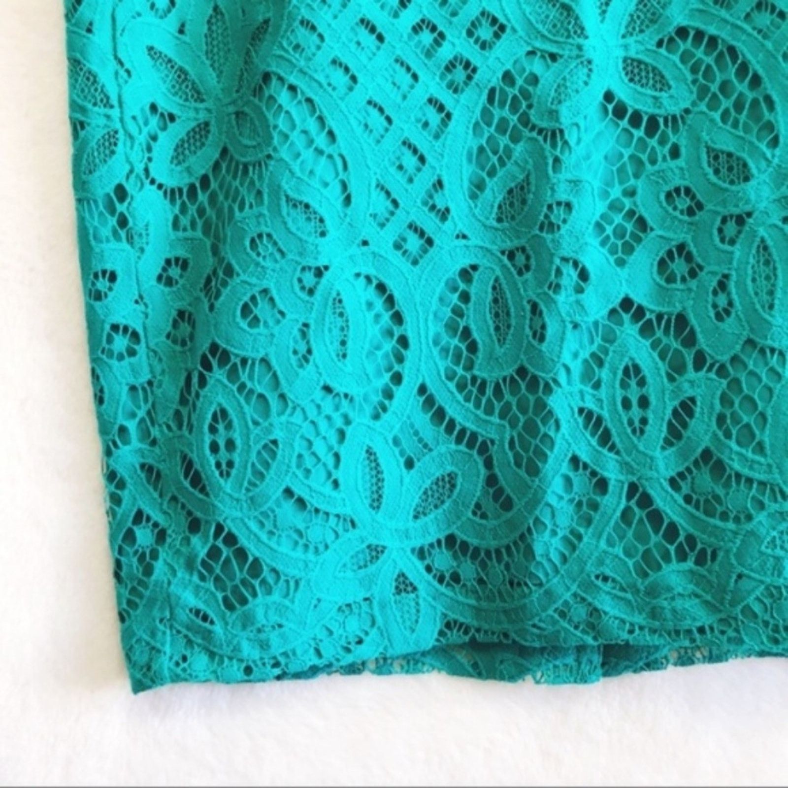 Loft LOFT Green Laced Pattern Pencil Skirt Size 27" / US 4 / IT 40 - 8 Thumbnail