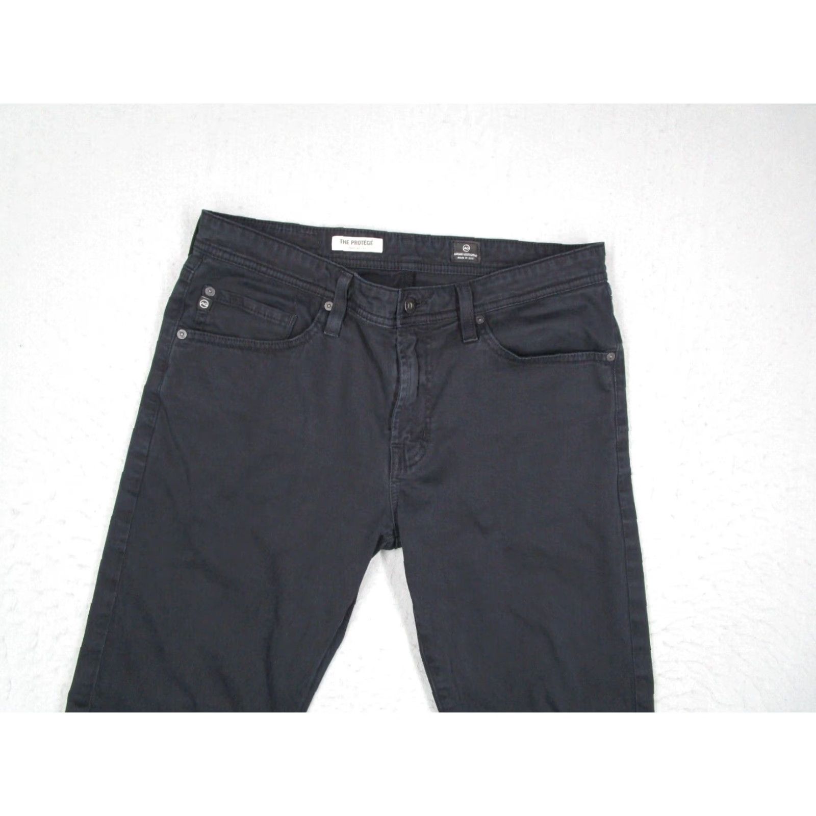 Denime ADRIANO GOLDSCHMIED Jeans Mens 34 Black PROTEGE Straight Leg Denim Work 34x34* Size US 34 / EU 50 - 2 Thumbnail
