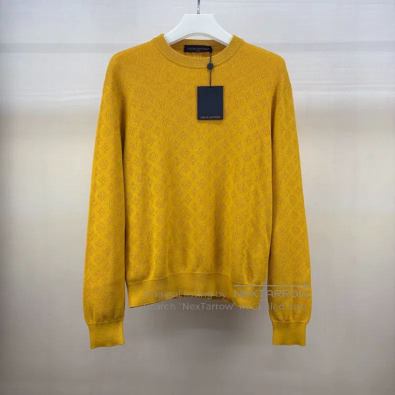 Louis Vuitton Louis Vuitton SS25 New Yellow Full Logo Knitted Sweatshirt Size US M / EU 48-50 / 2 - 1 Thumbnail