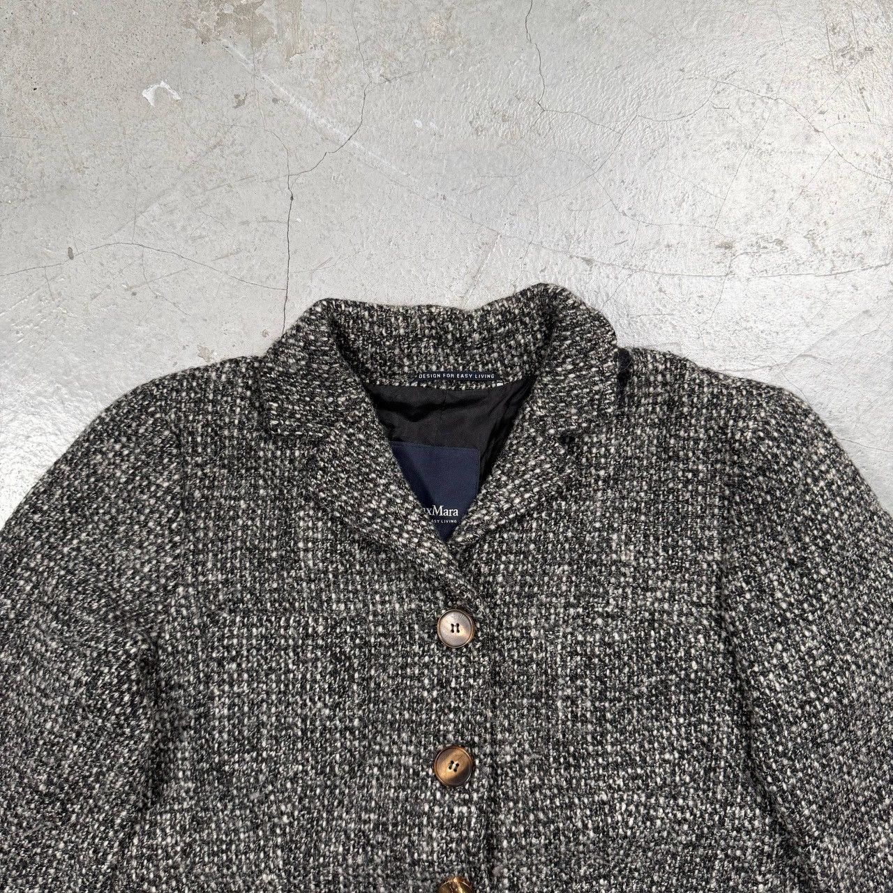 Max Mara 'S Max Mara "Design For Easy Living" Tweed Wool Jacket Size S / US 4 / IT 40 - 3 Thumbnail