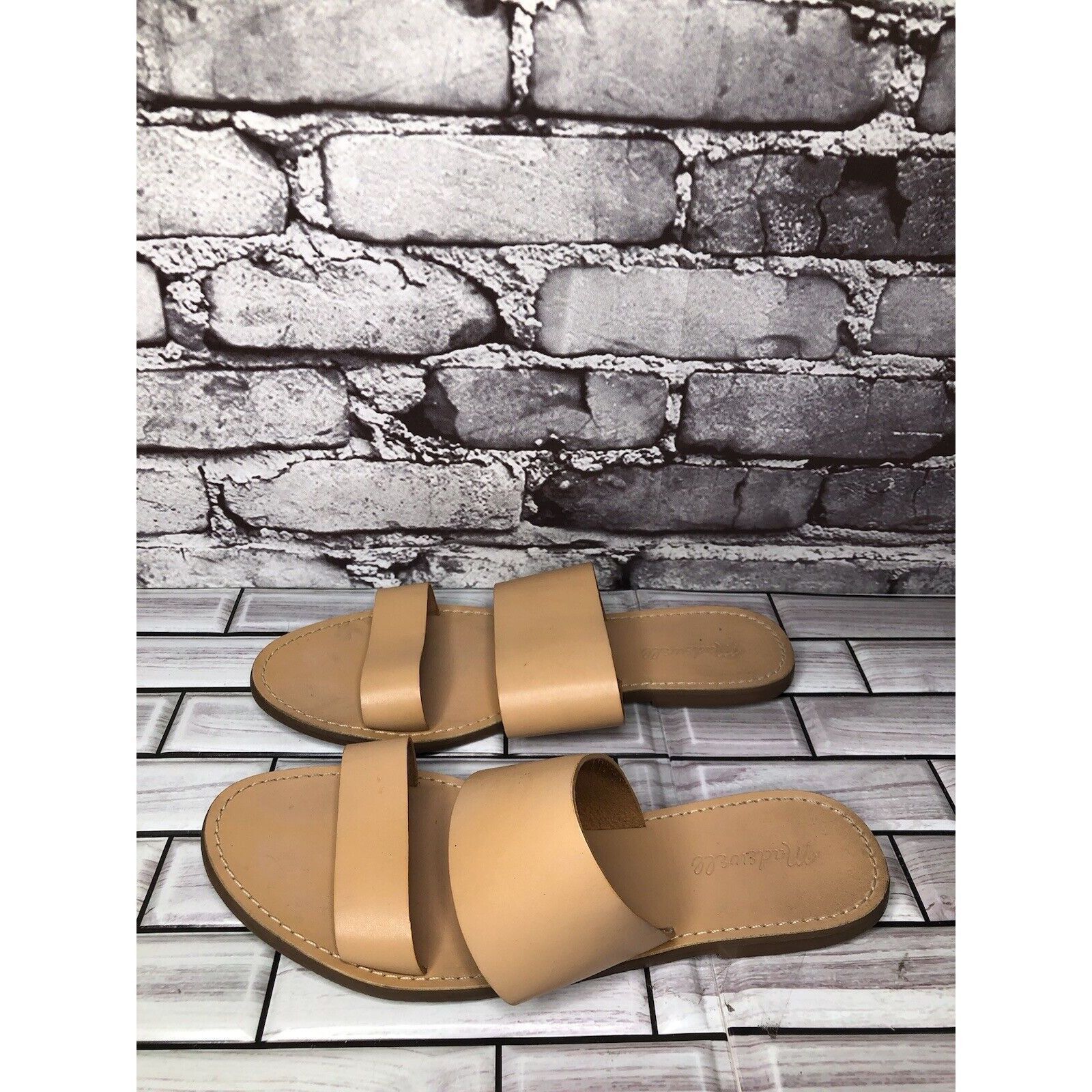 Madewell Madewell Tan Brown Double Strap Slides Flats Casual Sandals Size US 10 / IT 40 - 11 Thumbnail
