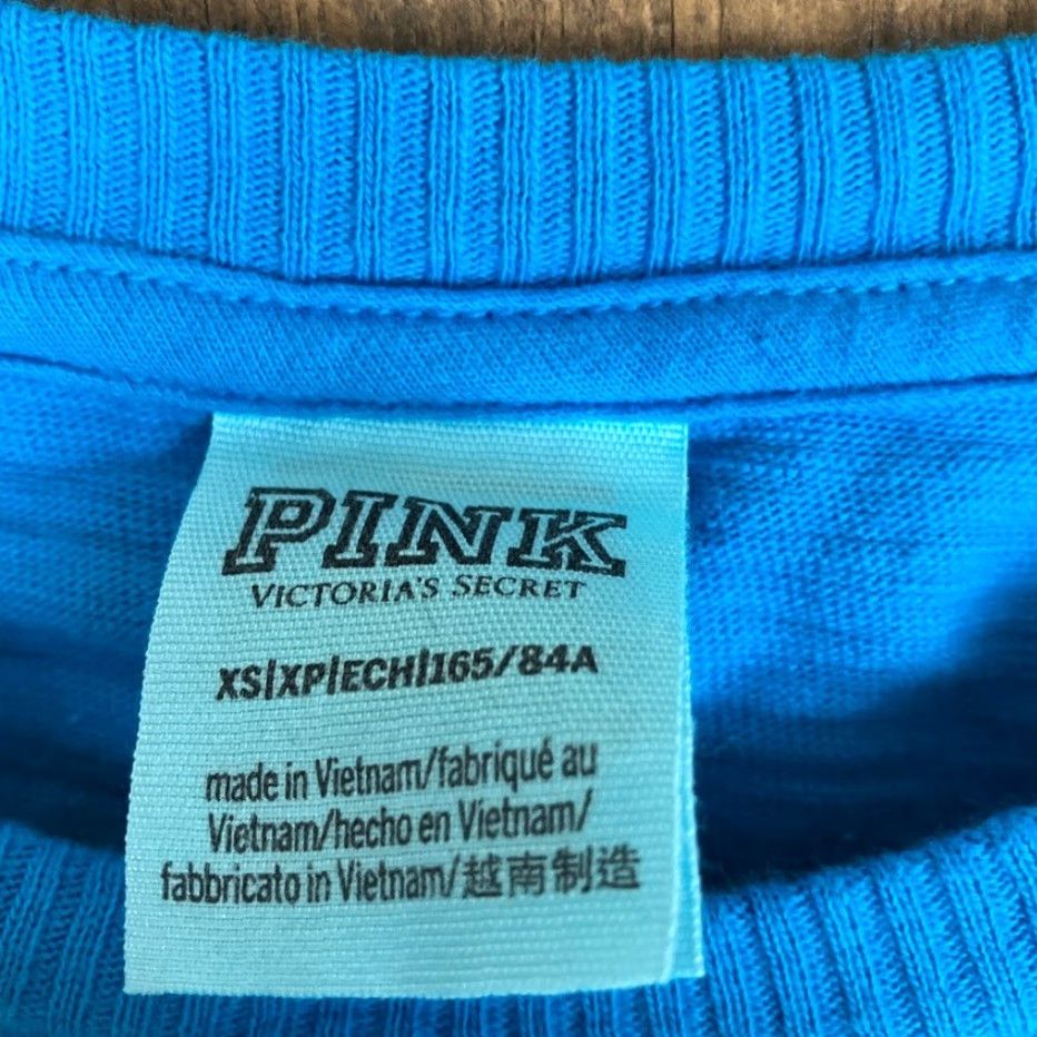 Victoria's Secret PINK Victoria's Secret Womens Shirt Blue Short Sleeve Cropped Crew Neck XS Size XS / US 0-2 / IT 36-38 - 6 Thumbnail